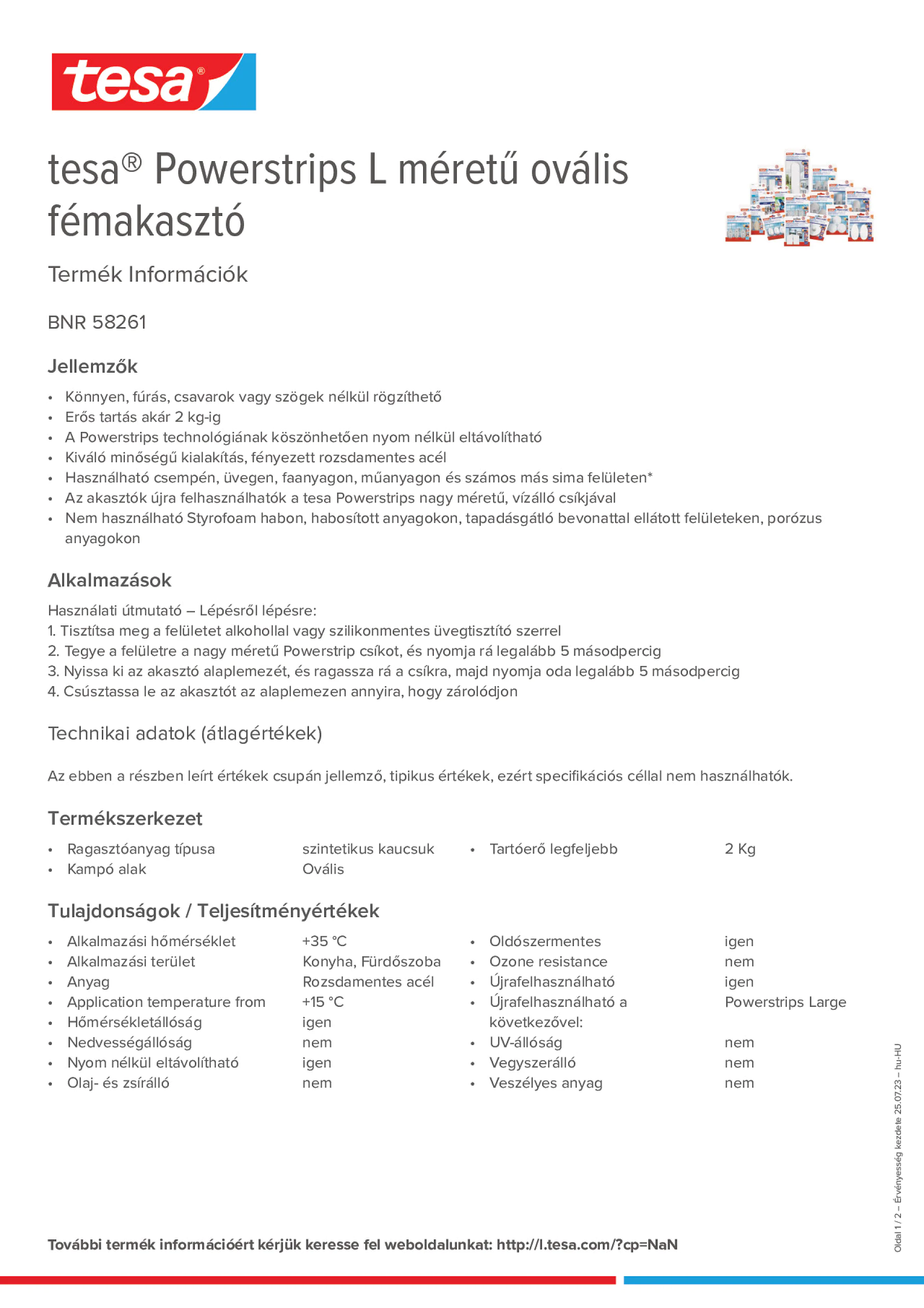 Product information_tesa® Powerstrips 58261_hu-HU