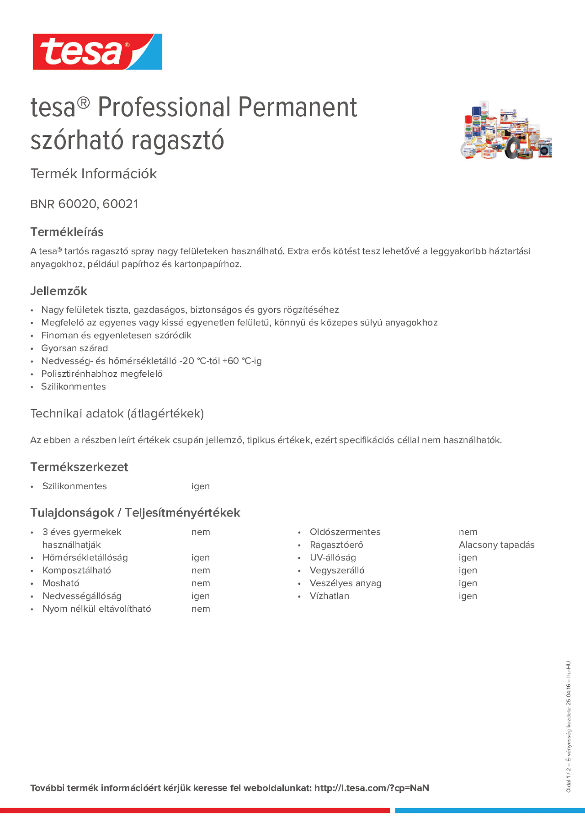 Product information_tesa® Professional 60020 / 60021_hu-HU