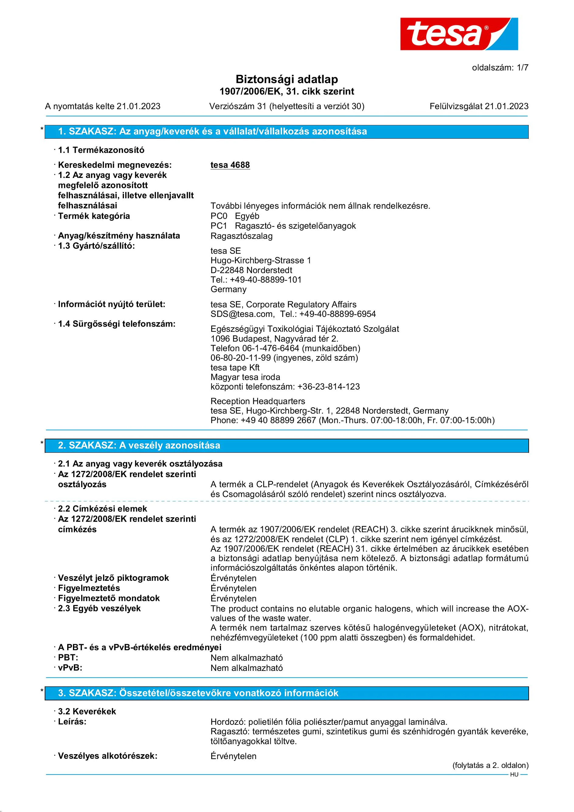 Safety data sheet_tesa® 04688_hu-HU_v31