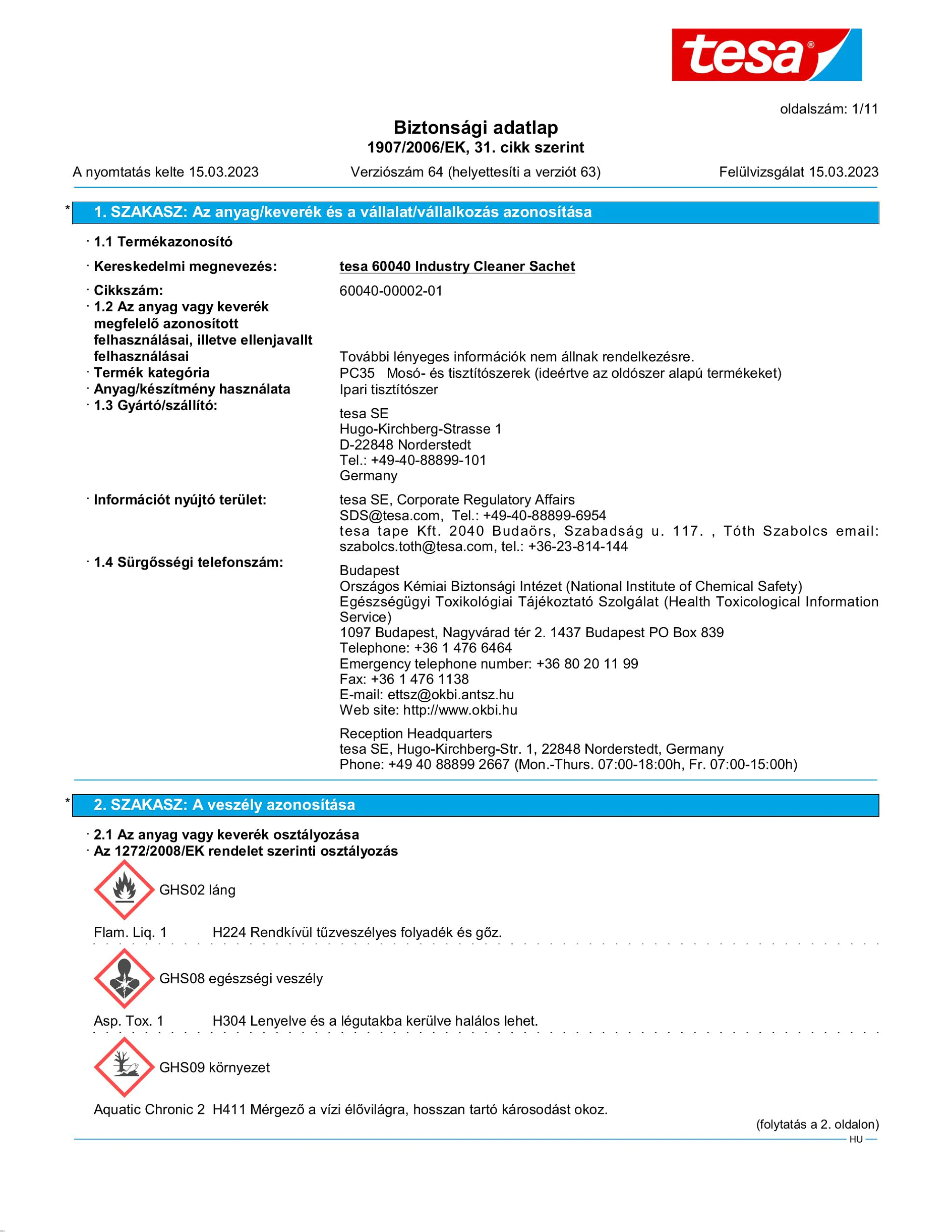 Safety data sheet_tesa® 60040_hu-HU_v64
