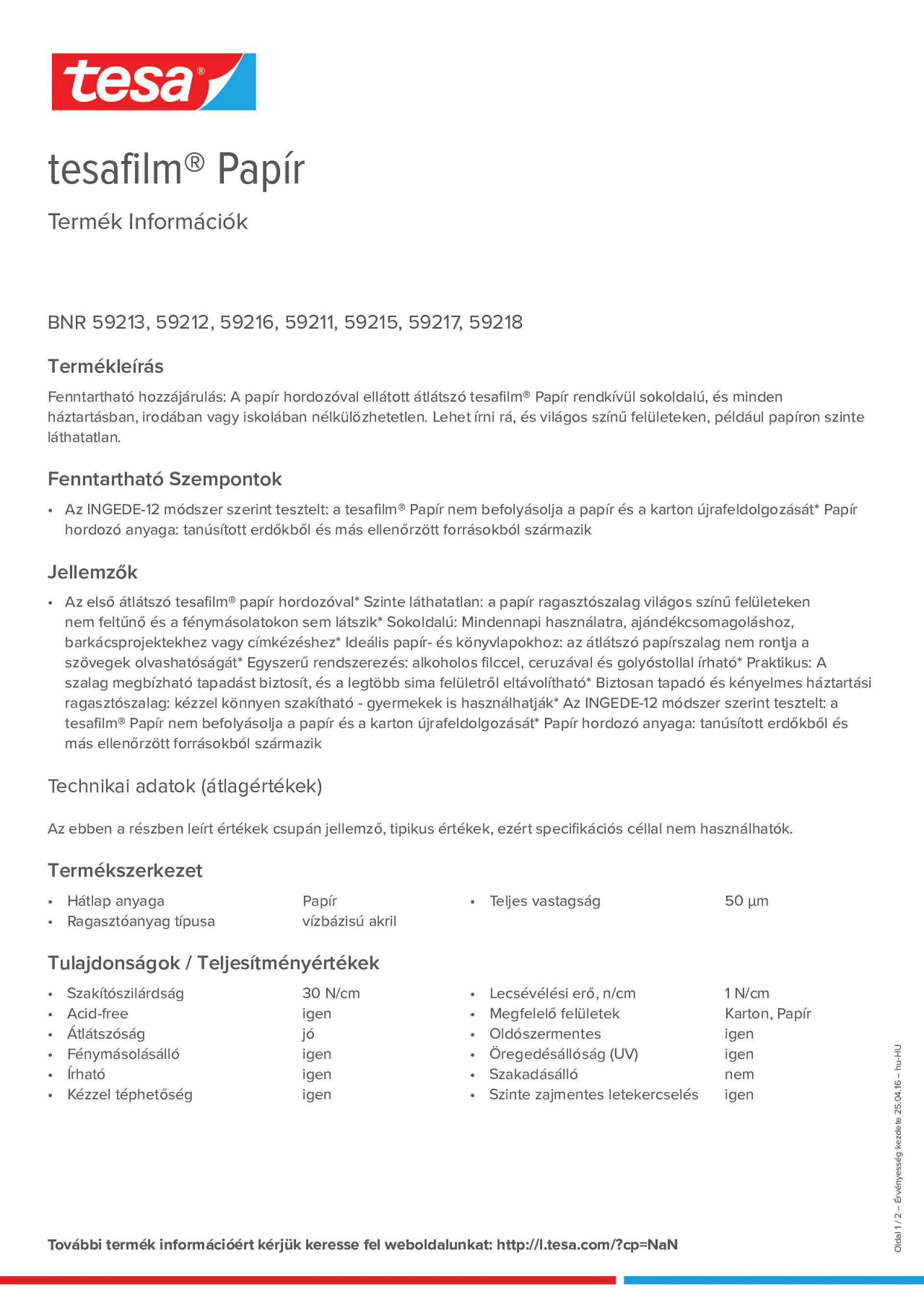 Product information_tesafilm® 59213_hu-HU