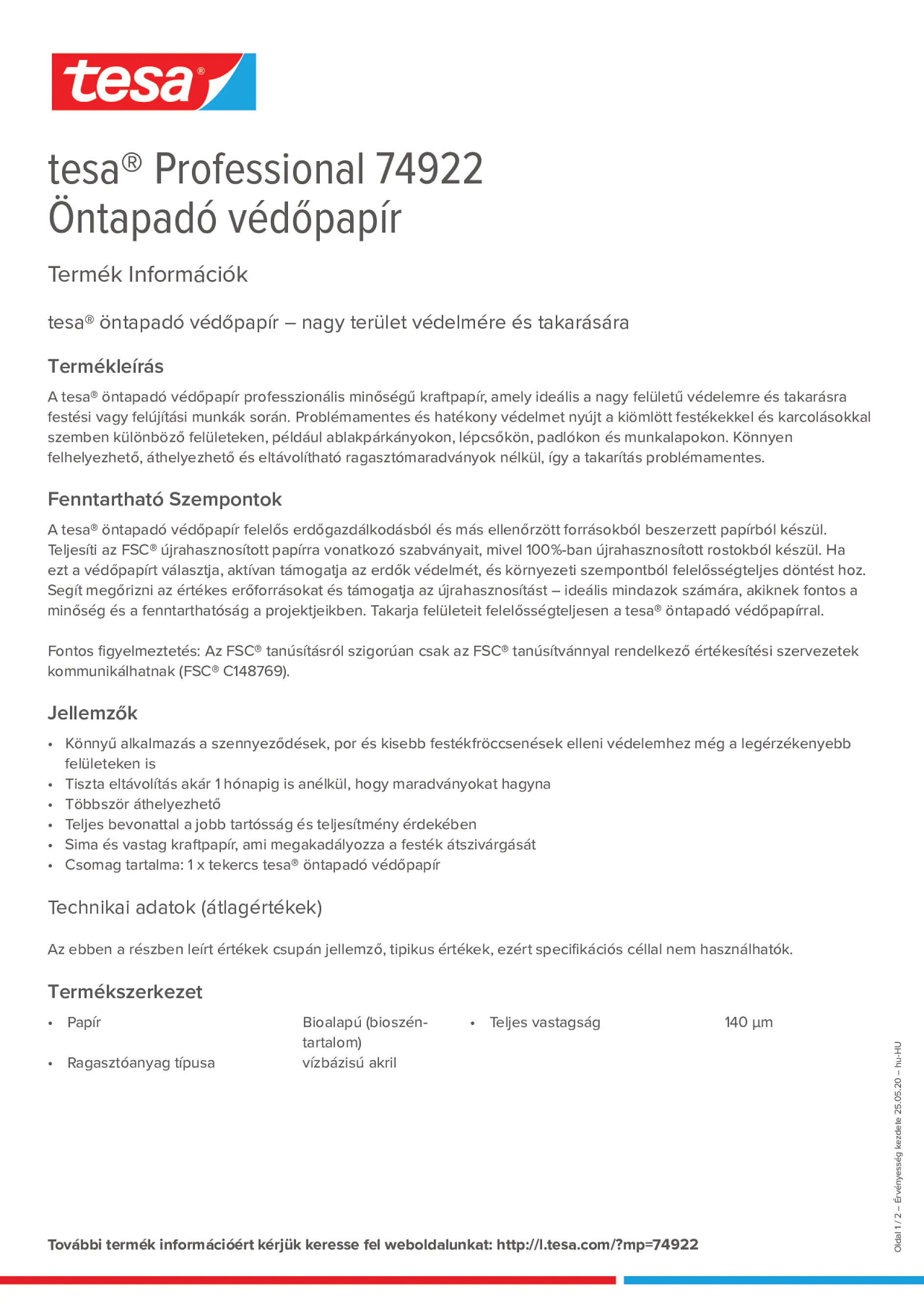 Product information_tesa® Professional 74922_hu-HU