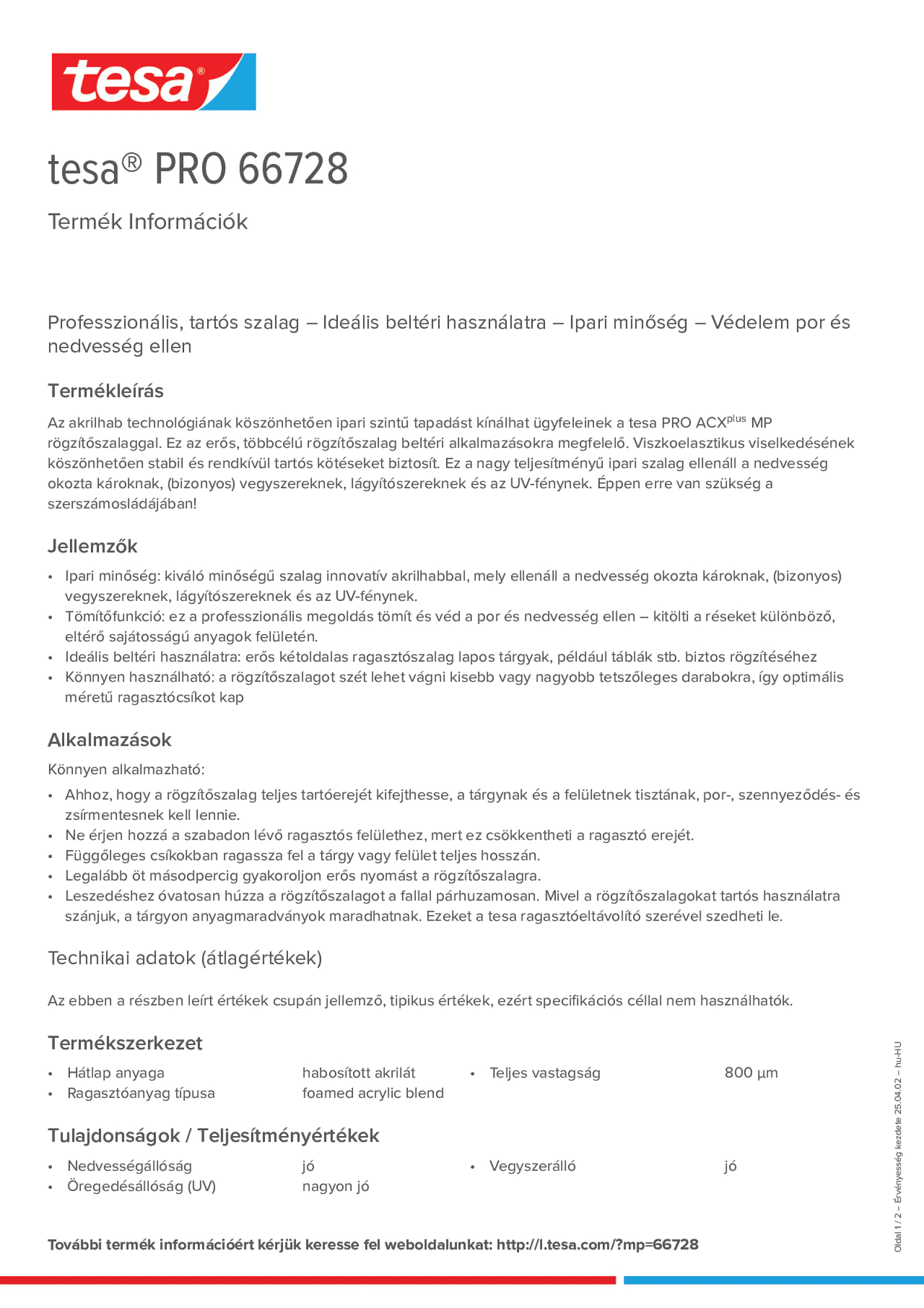 Product information_tesa® PRO 66728_hu-HU