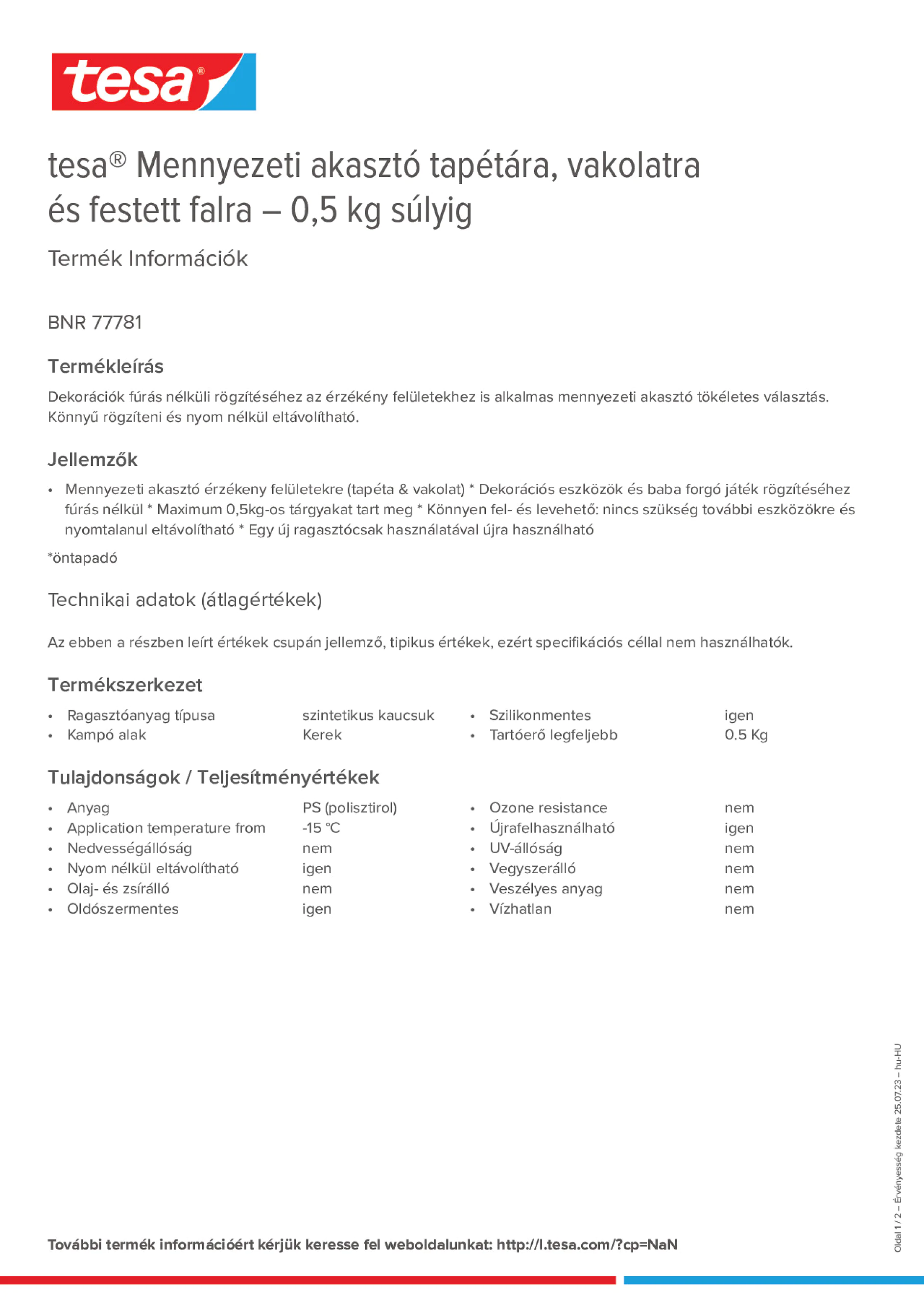 Product information_tesa® 77781_hu-HU