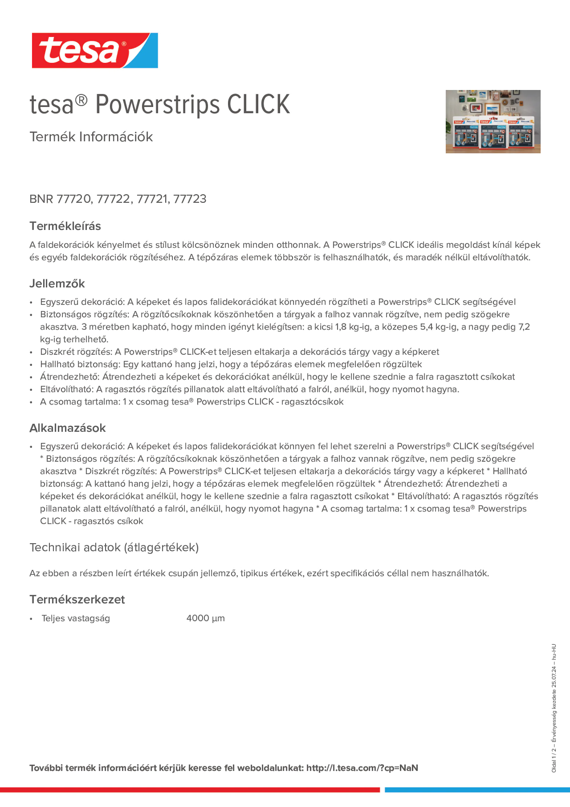 Product information_tesa® Powerstrips 77720_hu-HU