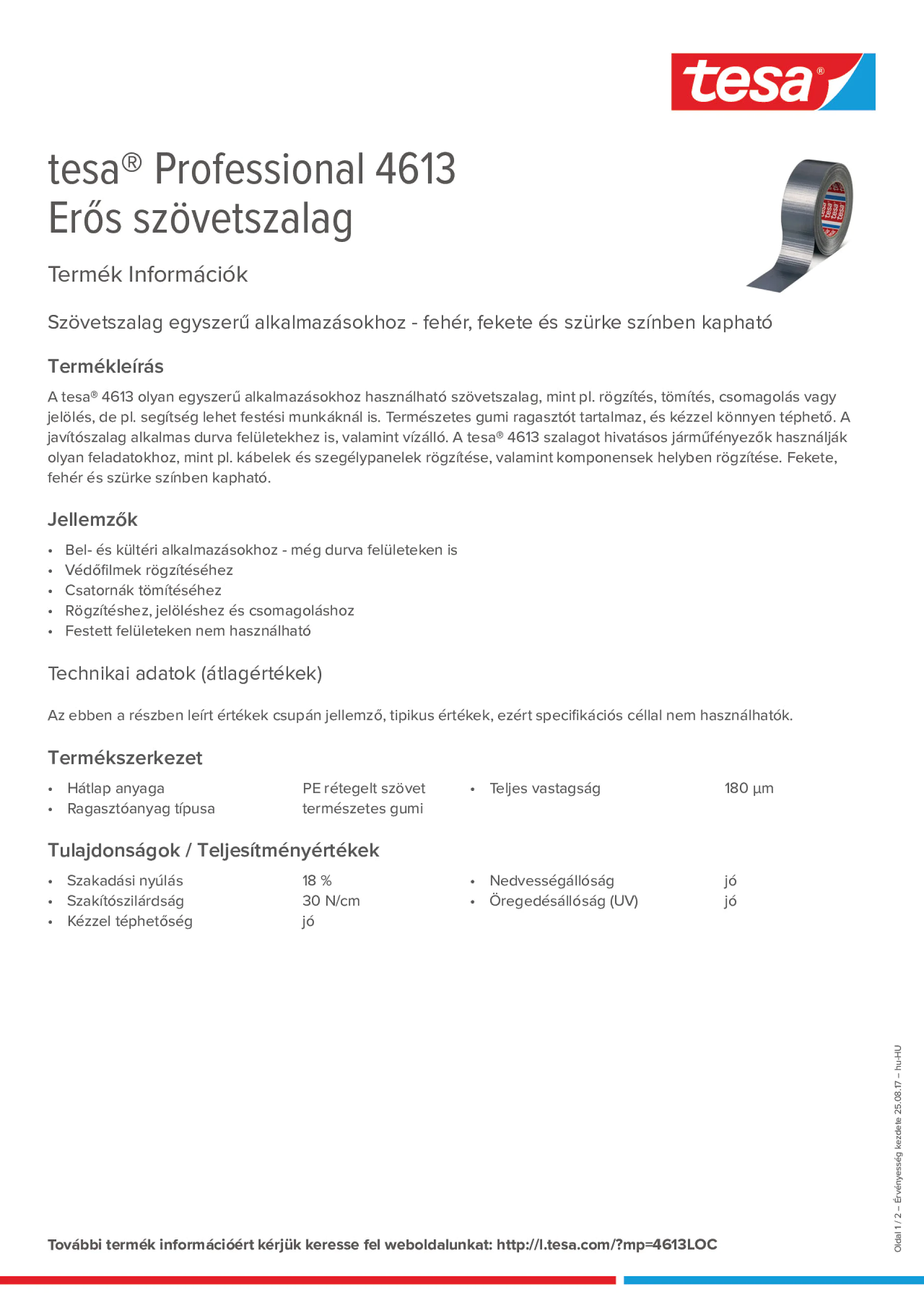 Product information_tesa® Professional 04613_hu-HU