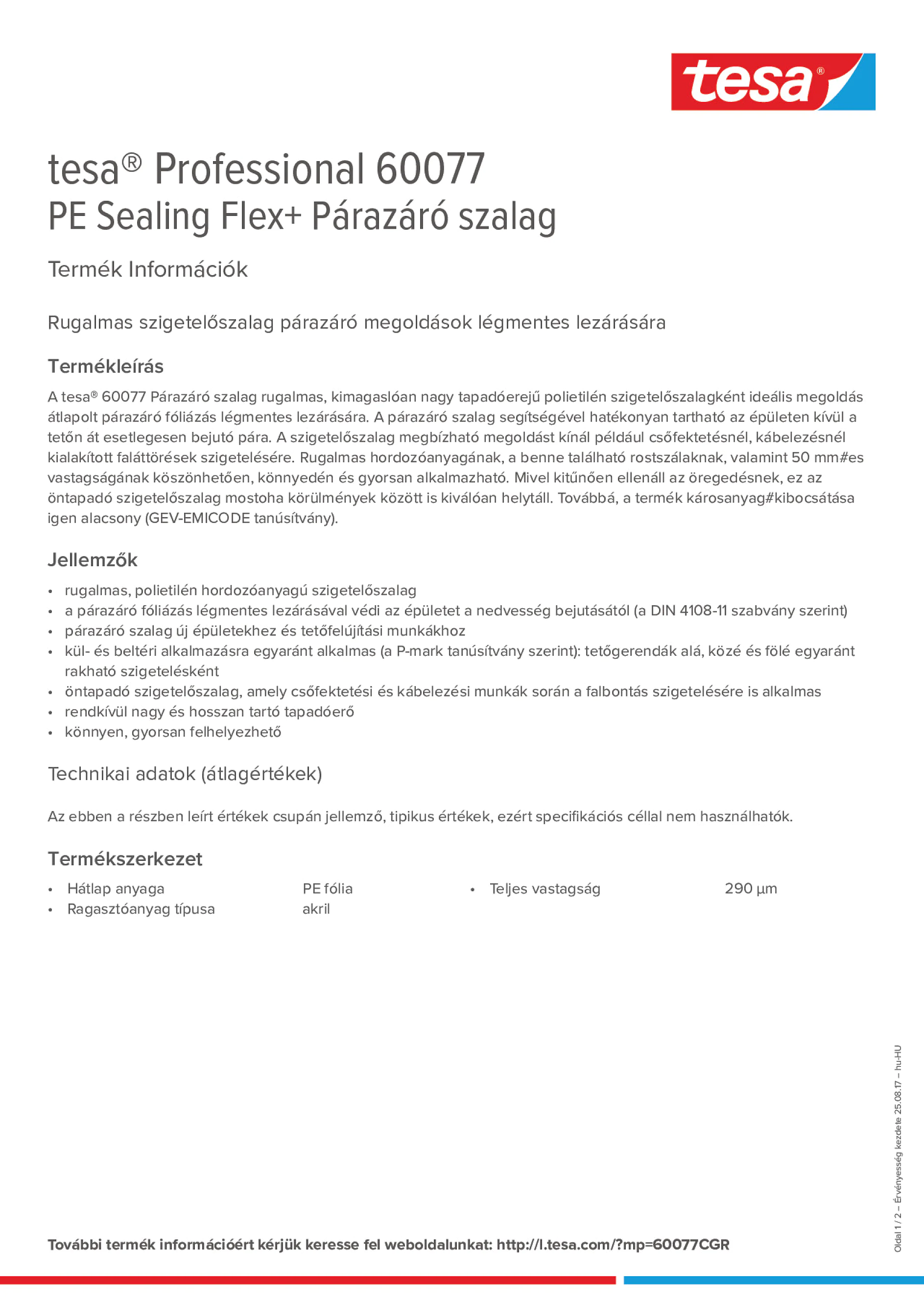 Product information_tesa® Professional 60077_hu-HU