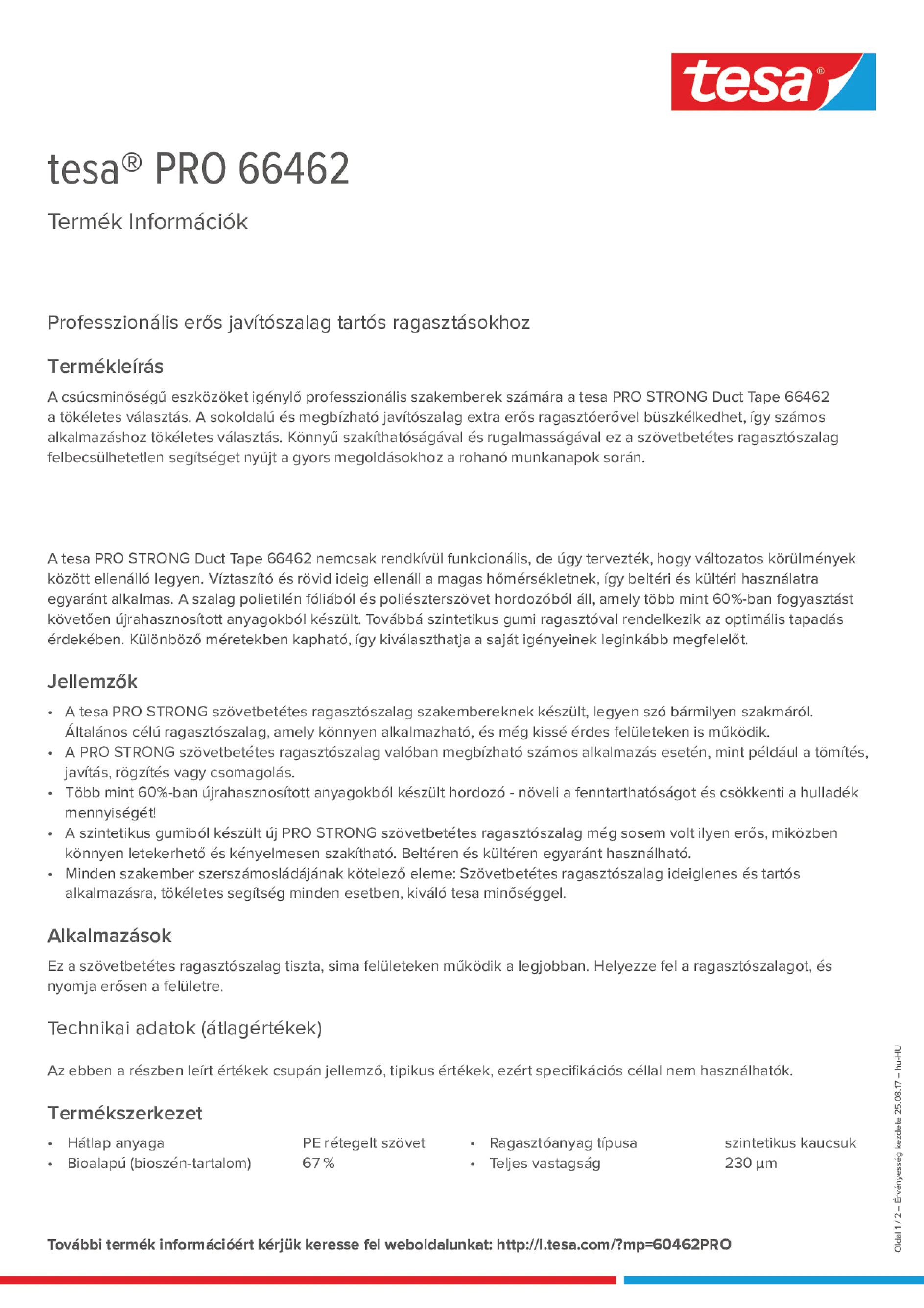 Product information_tesa® PRO 66462_hu-HU