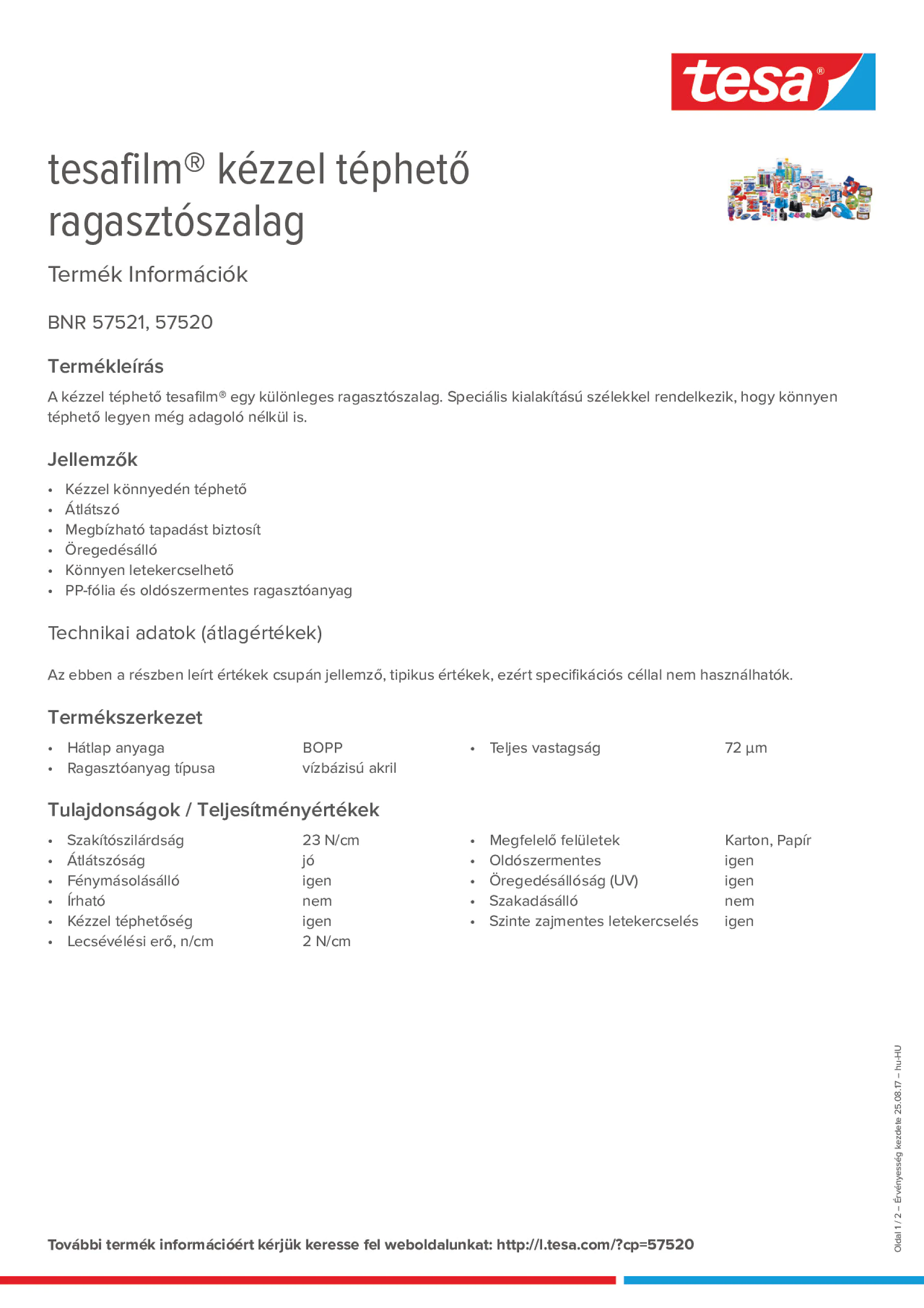 Product information_tesafilm® 57520_hu-HU