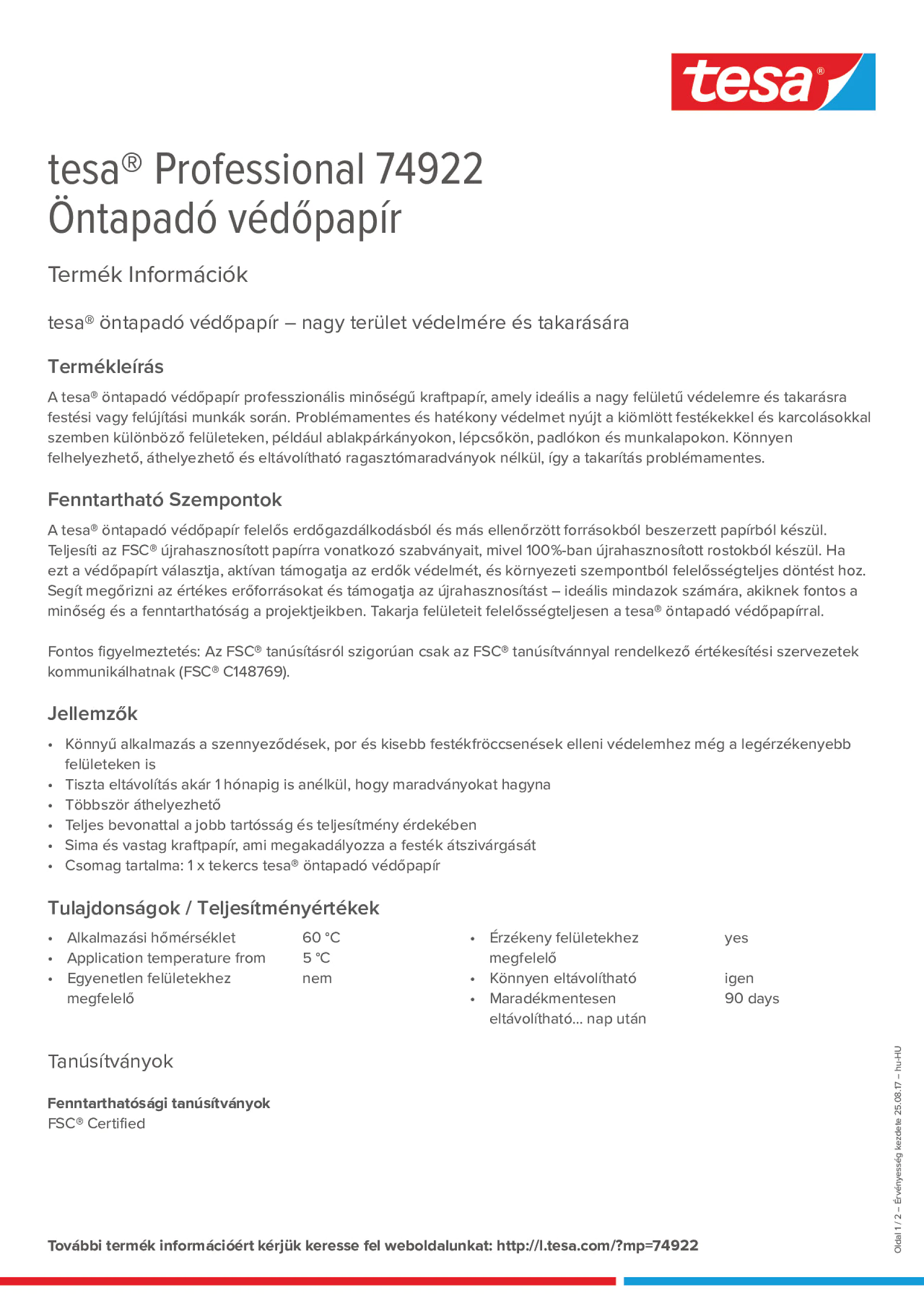 Product information_tesa® Professional 74922_hu-HU