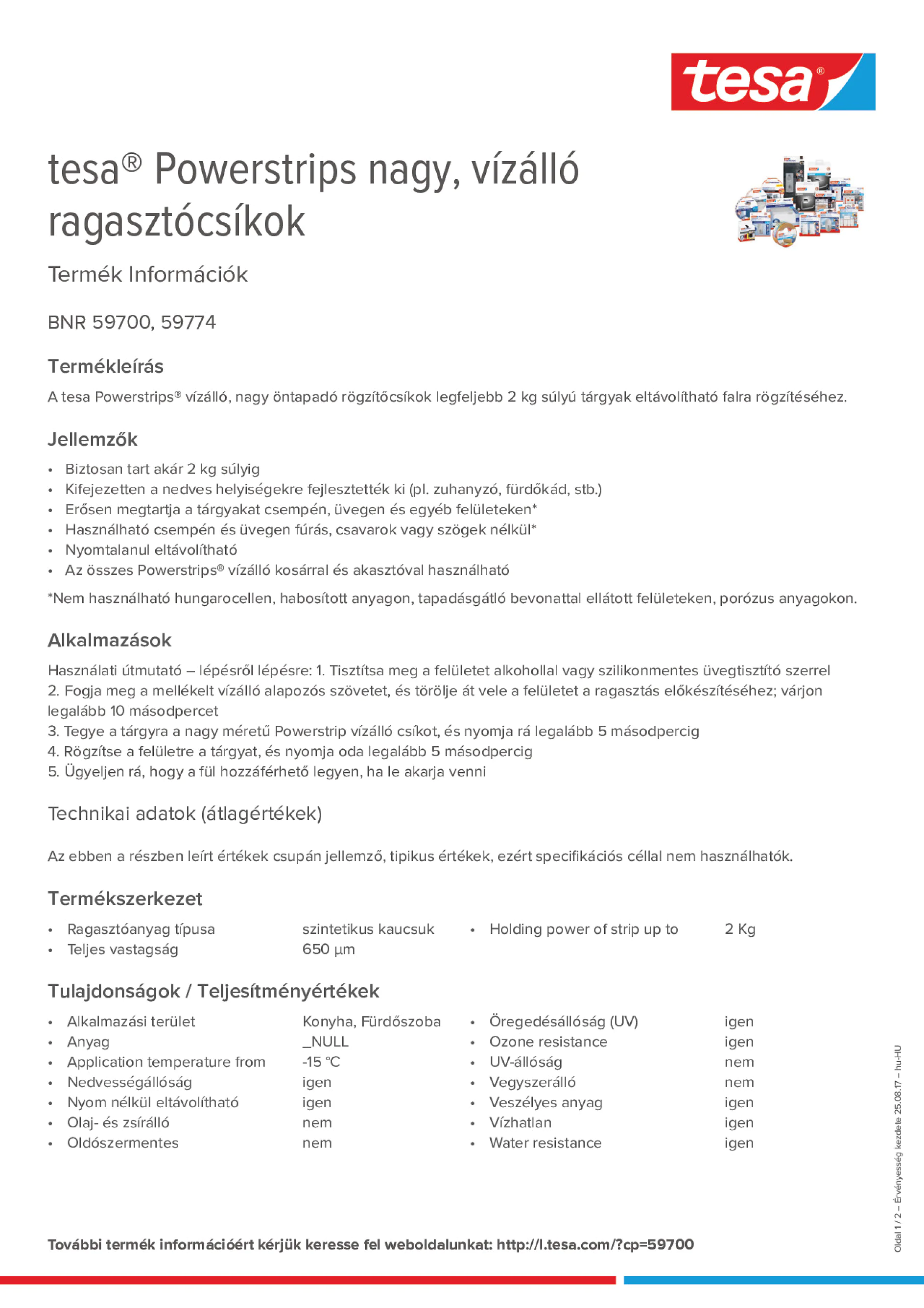 Product information_tesa® Powerstrips 59700_hu-HU
