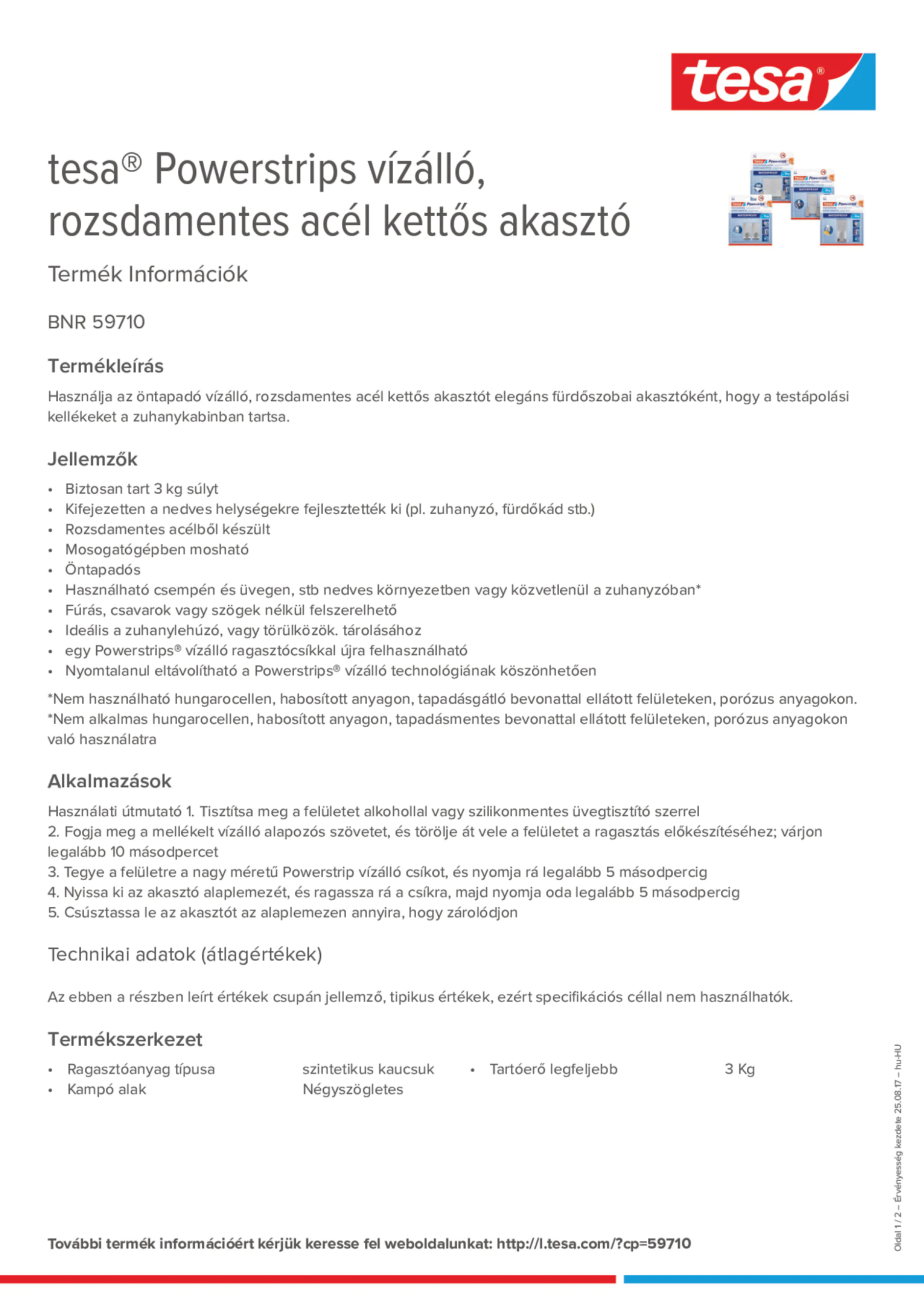 Product information_tesa® Powerstrips 59710_hu-HU