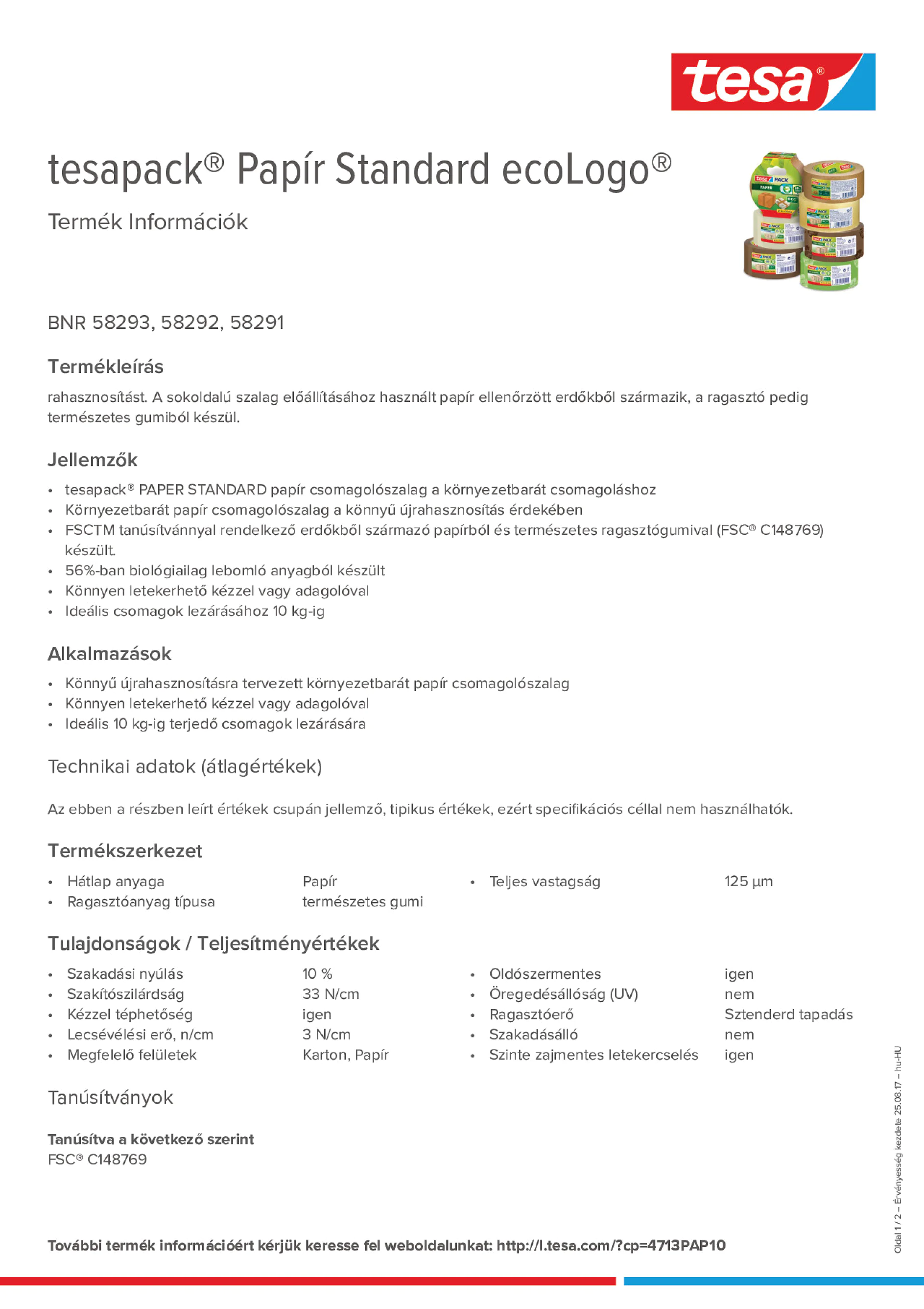 Product information_tesapack® 58293_hu-HU