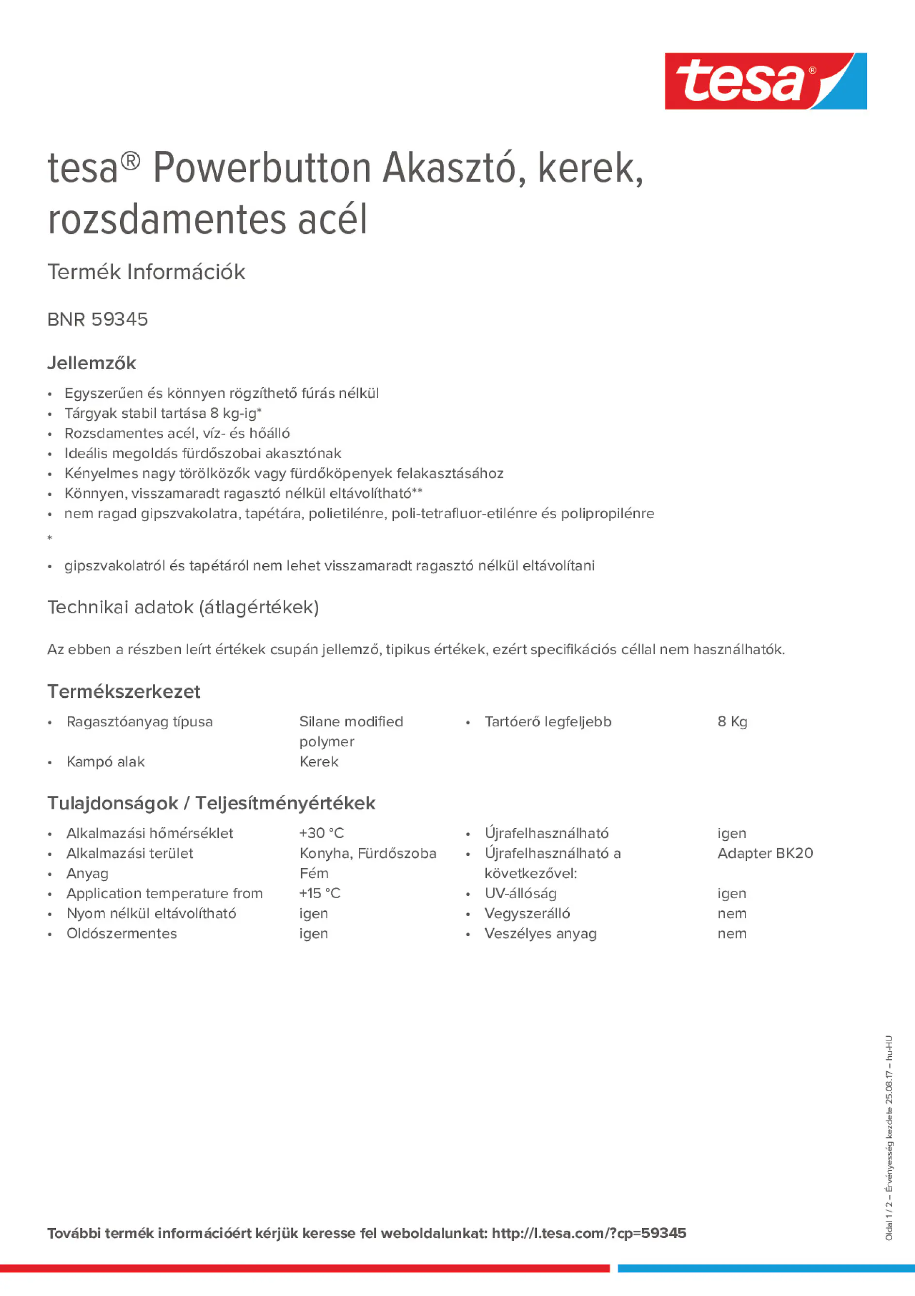 Product information_tesa® Powerbutton 59345_hu-HU