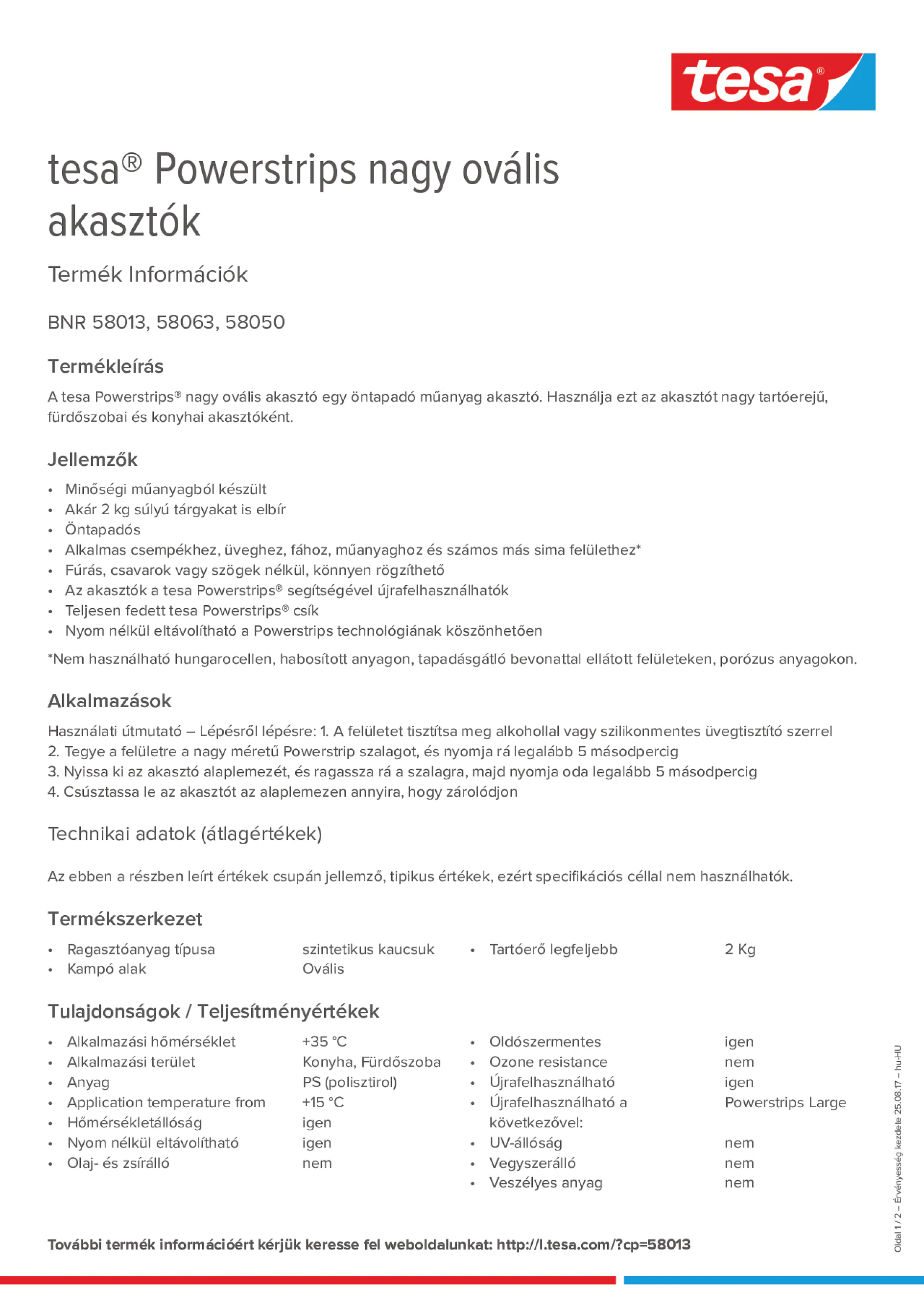 Product information_tesa® Powerstrips 58050_hu-HU