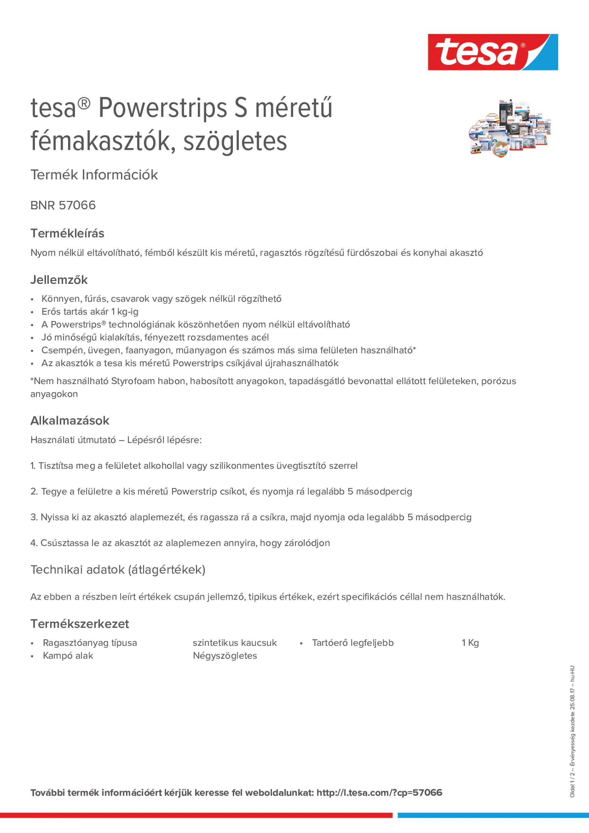 Product information_tesa® Powerstrips 57066_hu-HU