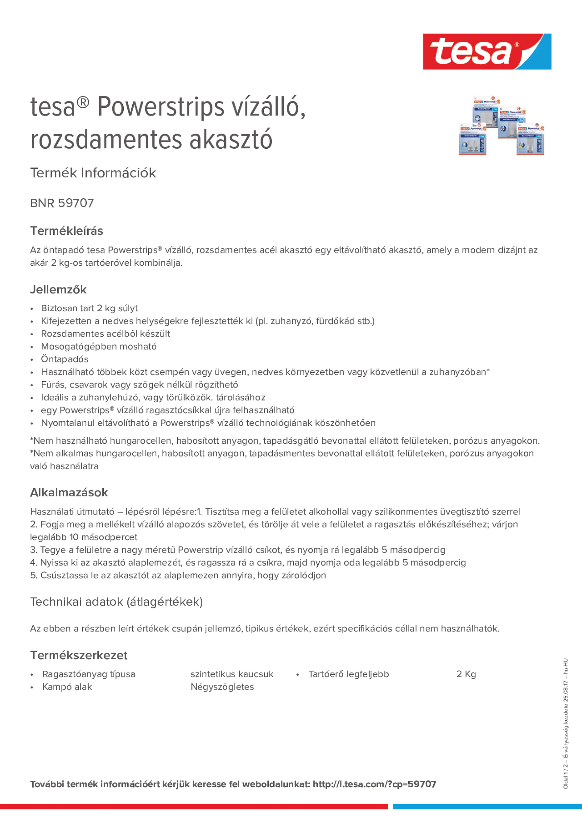 Product information_tesa® Powerstrips 59707_hu-HU