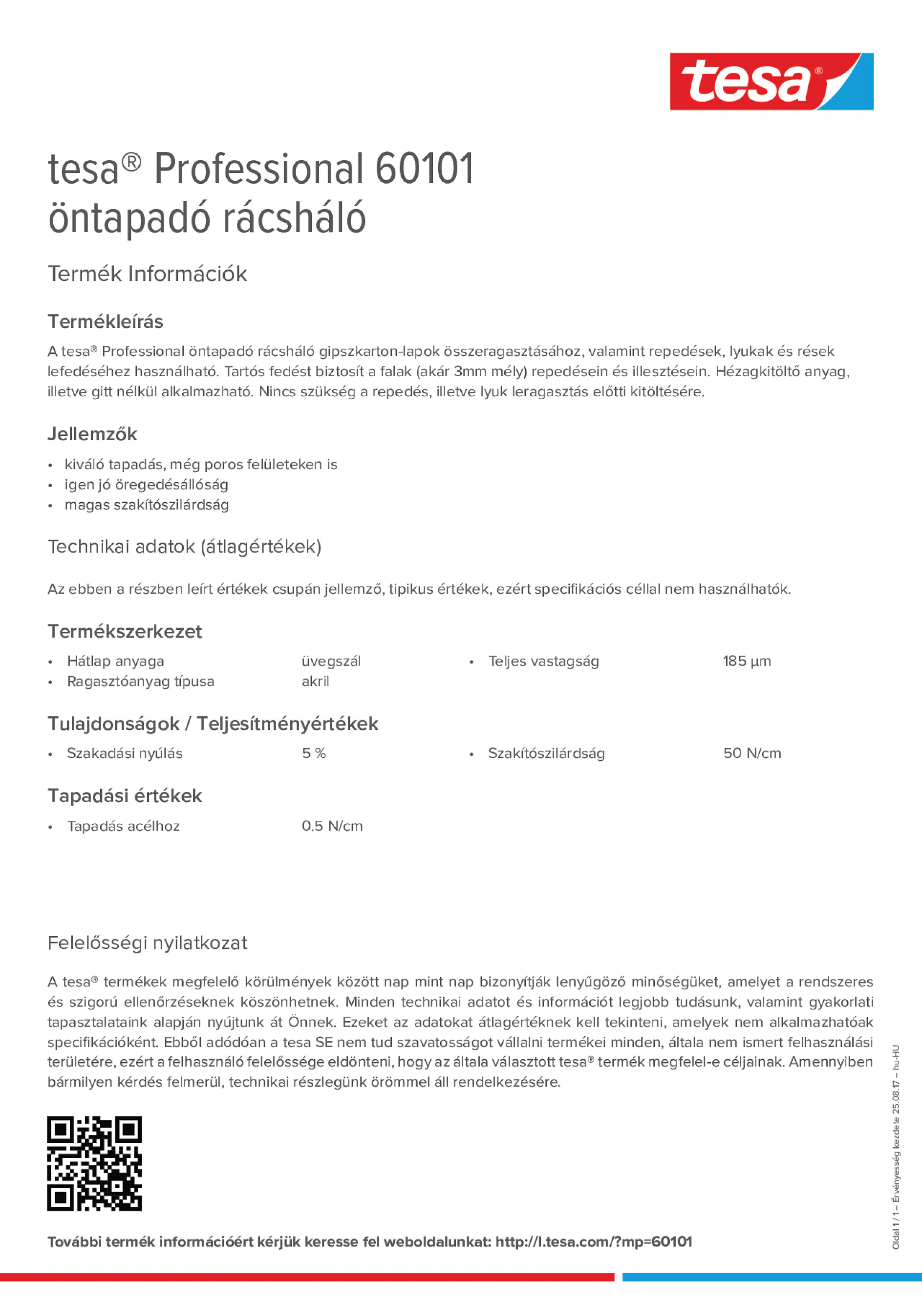 Product information_tesa® Professional 60101_hu-HU