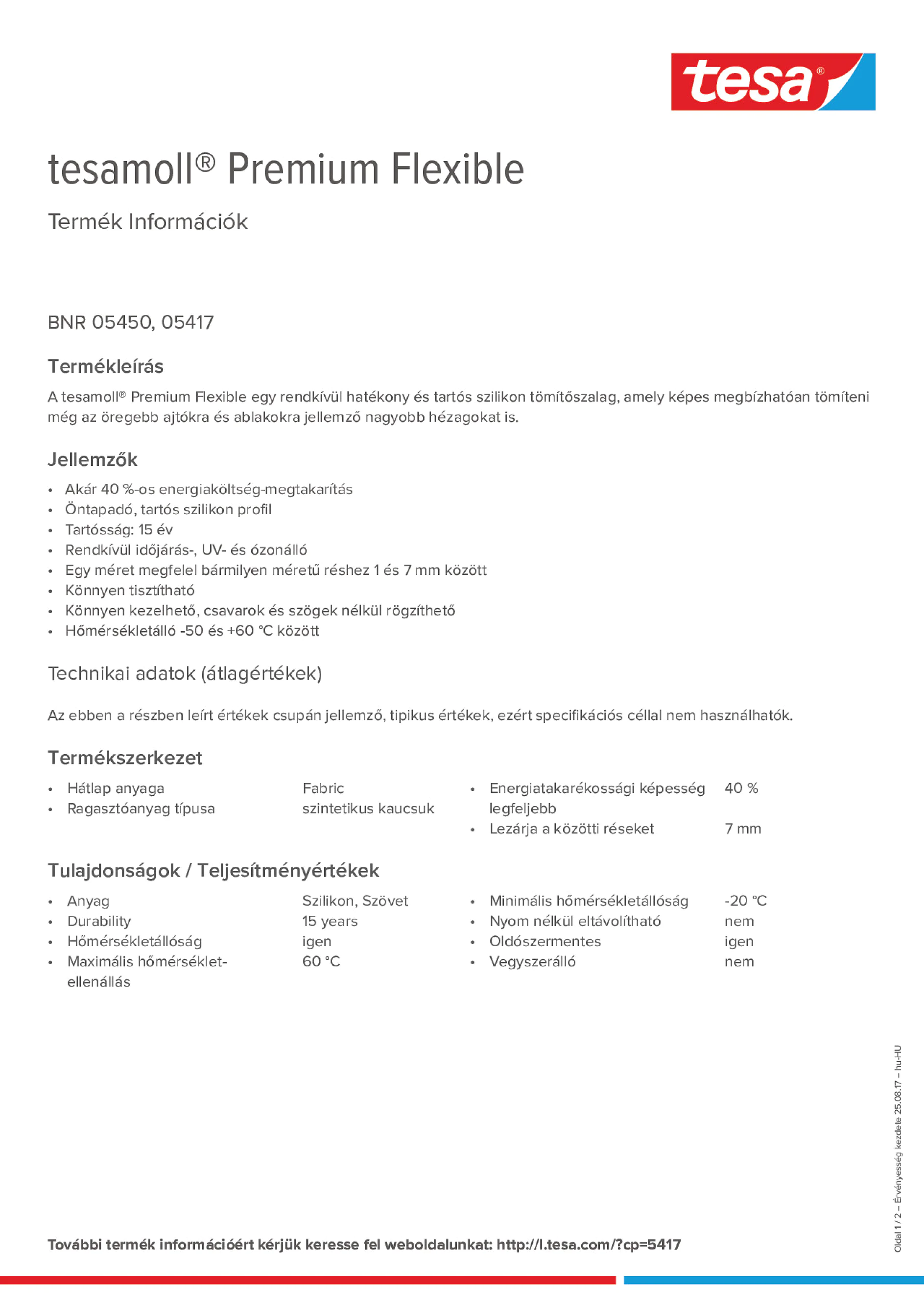 Product information_tesamoll® 5450_hu-HU
