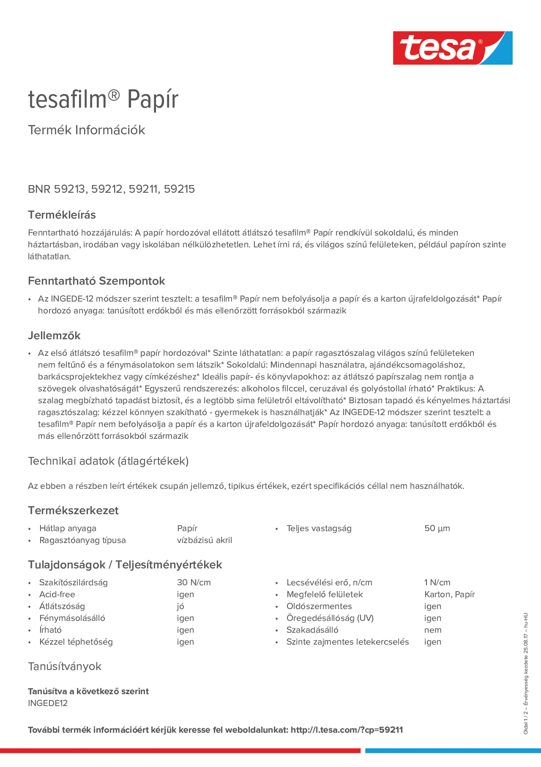 Product information_tesafilm® 59213_hu-HU