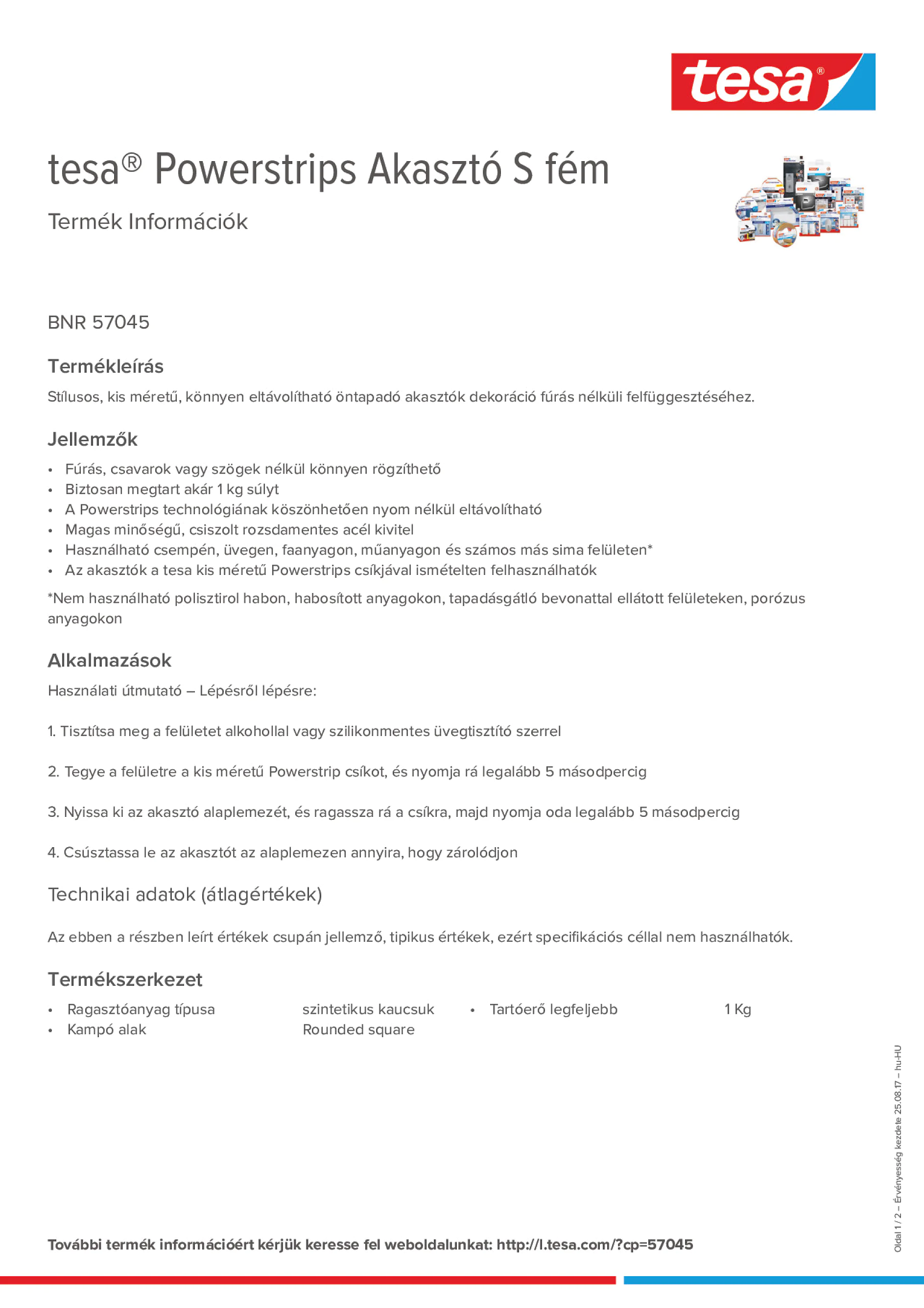 Product information_tesa® Powerstrips 57045_hu-HU