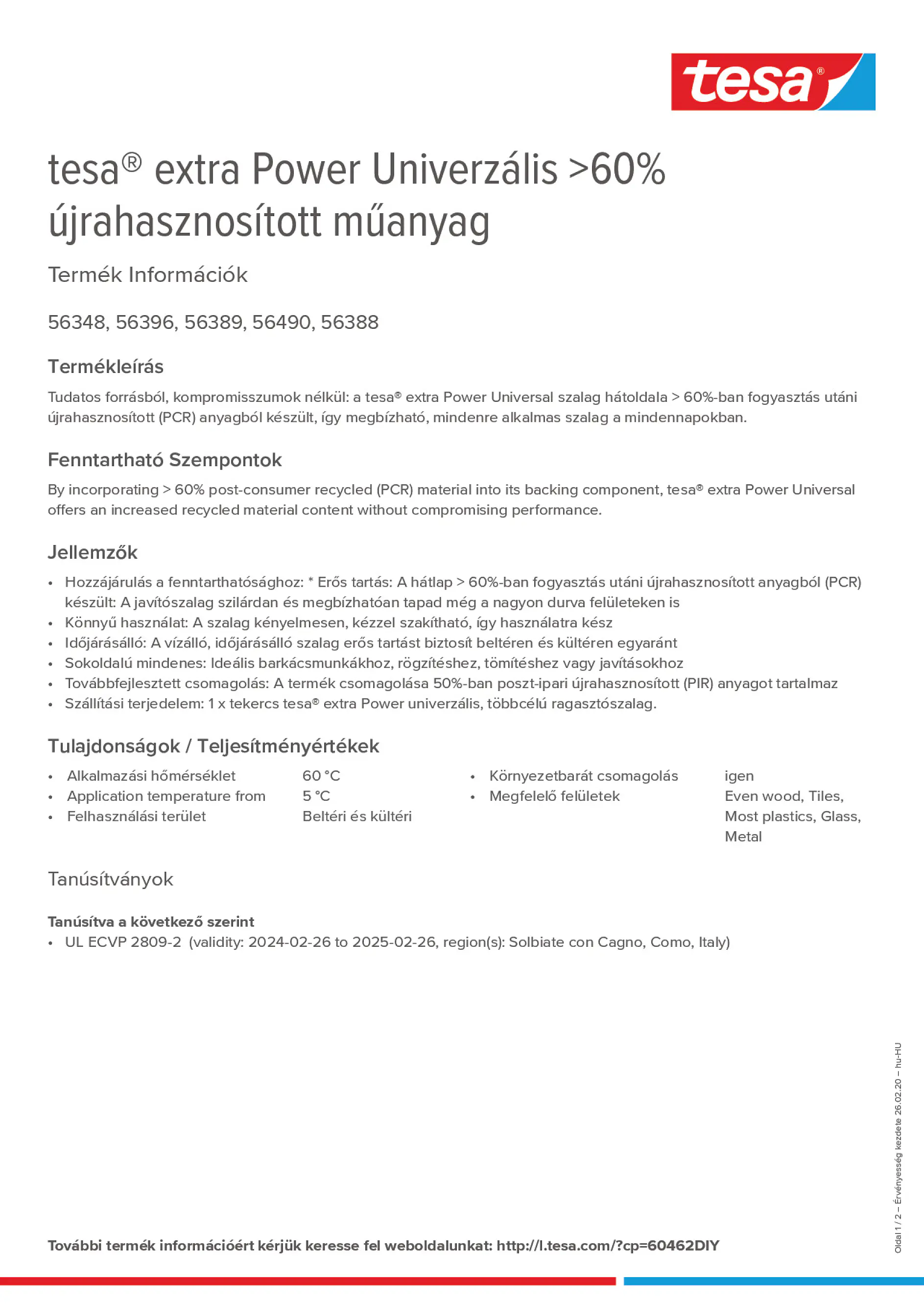 Product information_tesa® extra Power 60462DIY_hu-HU