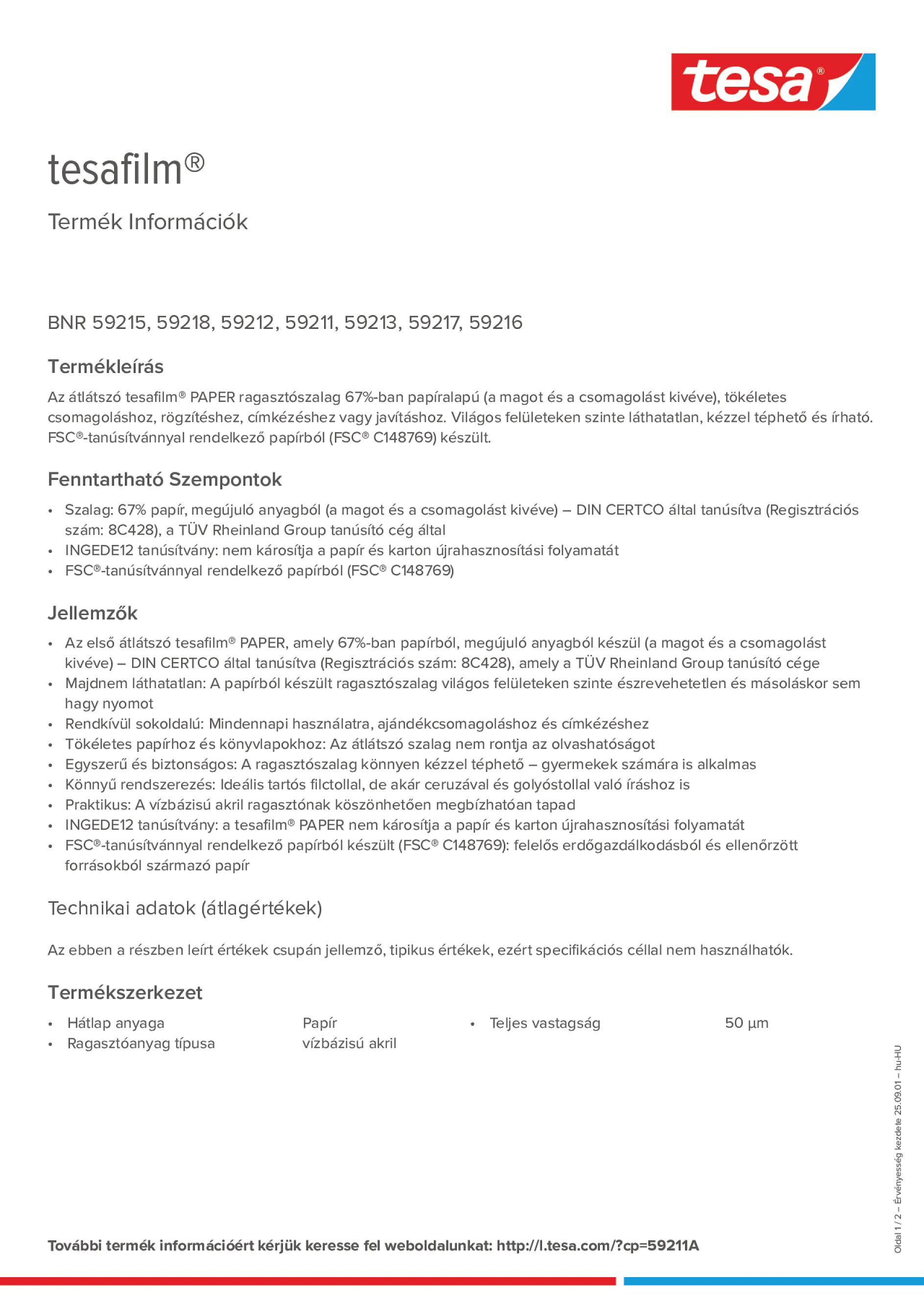 Product information_tesafilm® 59215_hu-HU