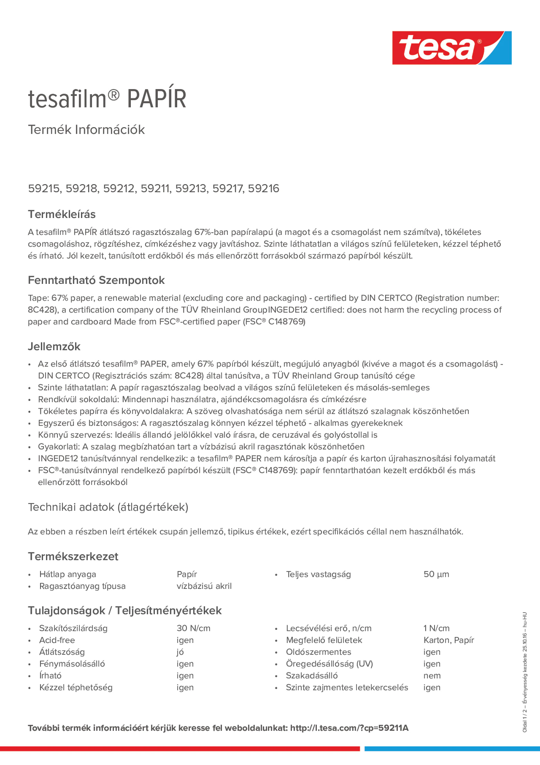 Product information_tesafilm® 59215_hu-HU