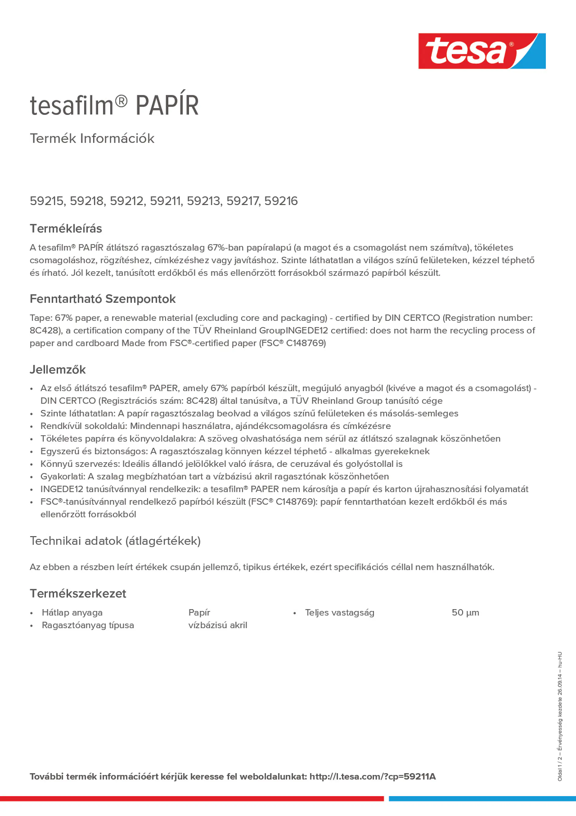 Product information_tesafilm® 59211A_hu-HU