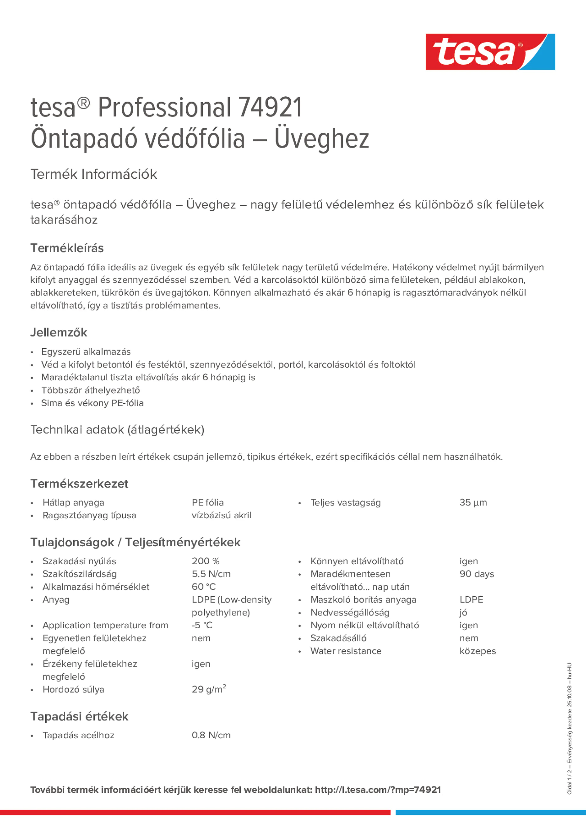 Product information_tesa® Professional 74921_hu-HU