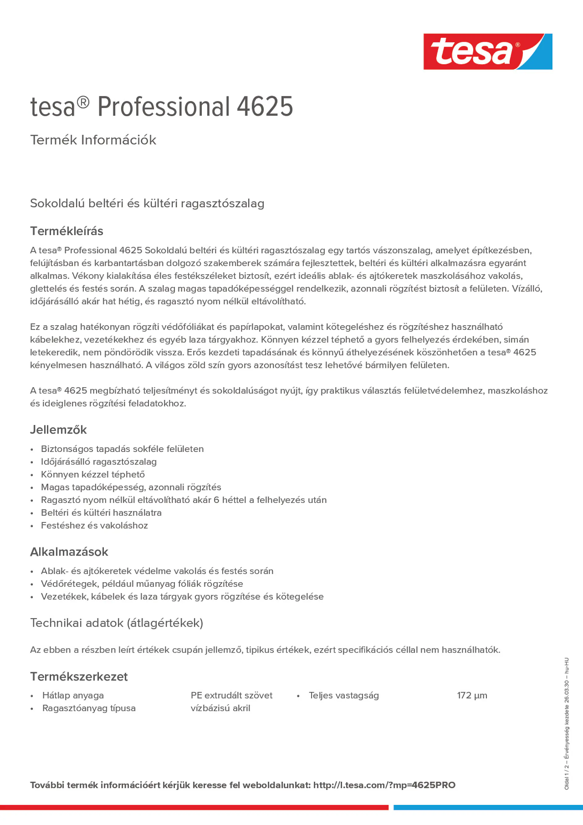 Product information_tesa® Professional 04625_hu-HU