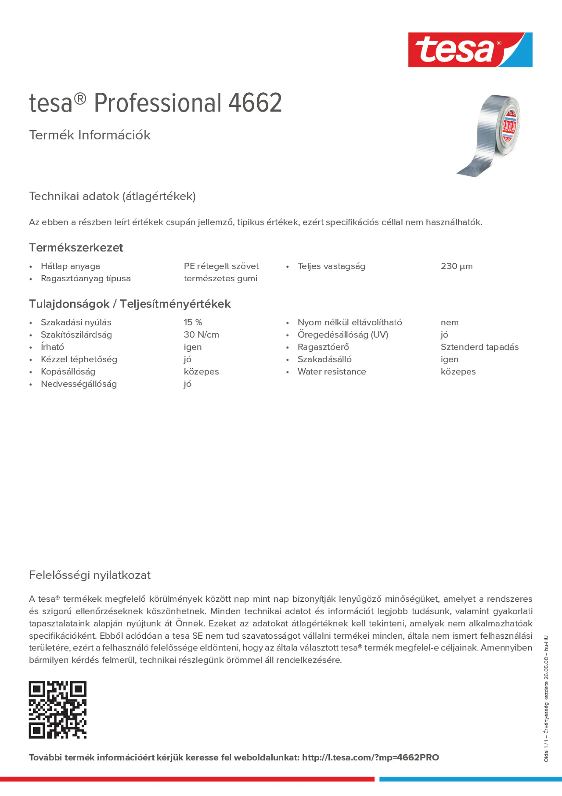 Product information_tesa® Professional 4662_hu-HU