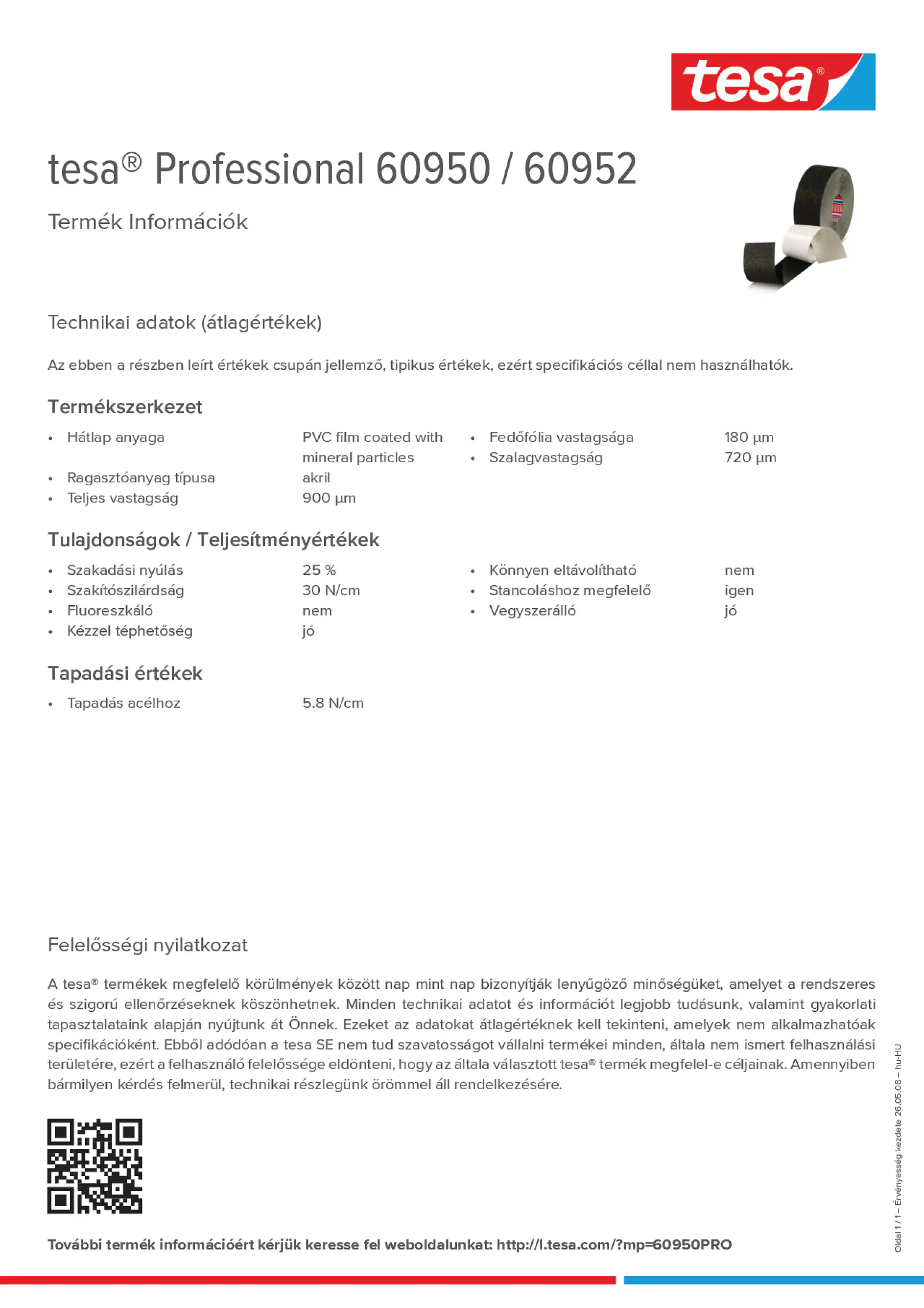 Product information_tesa® Professional 60950 / 60952_hu-HU
