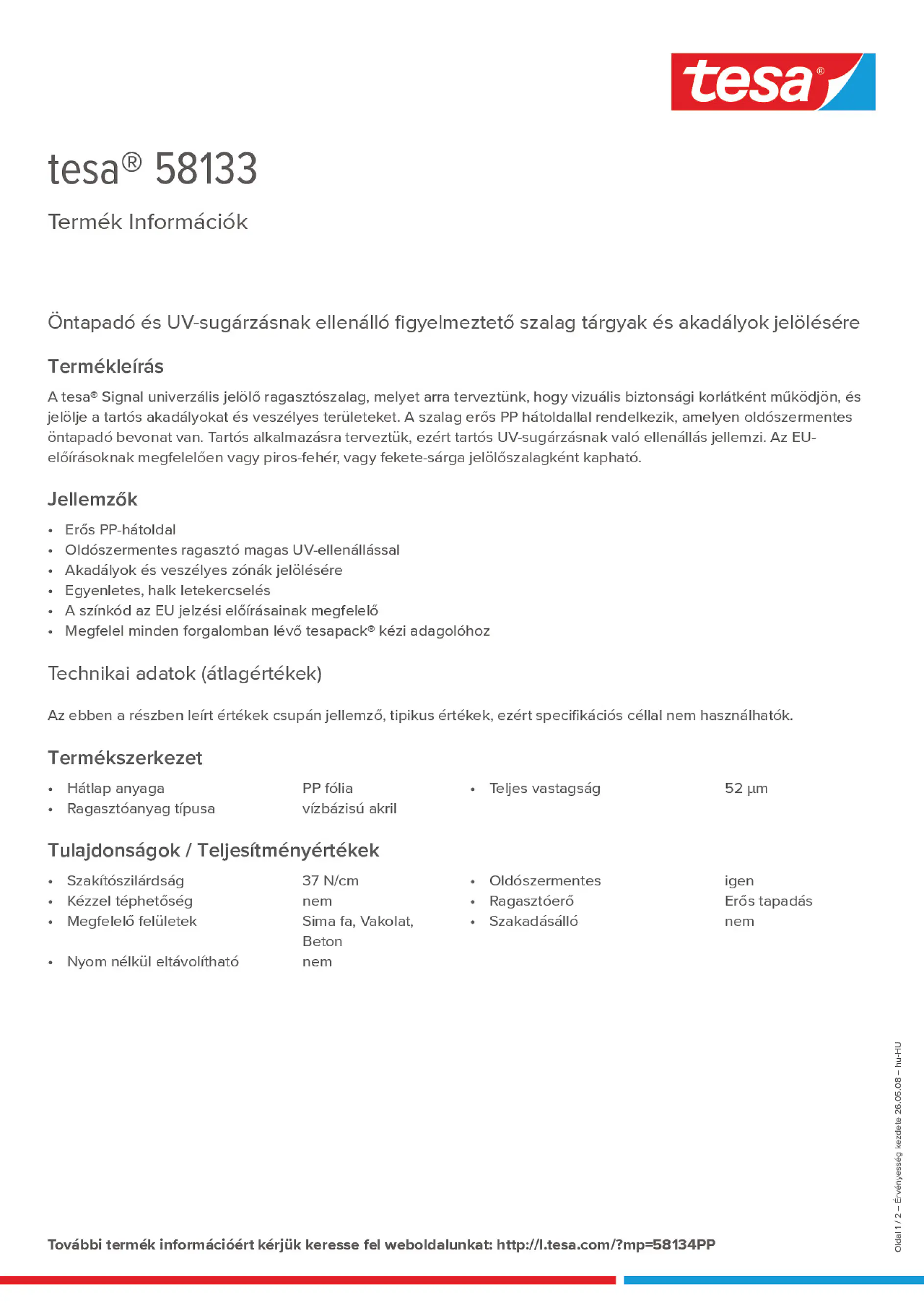 Product information_tesa® 58133_hu-HU