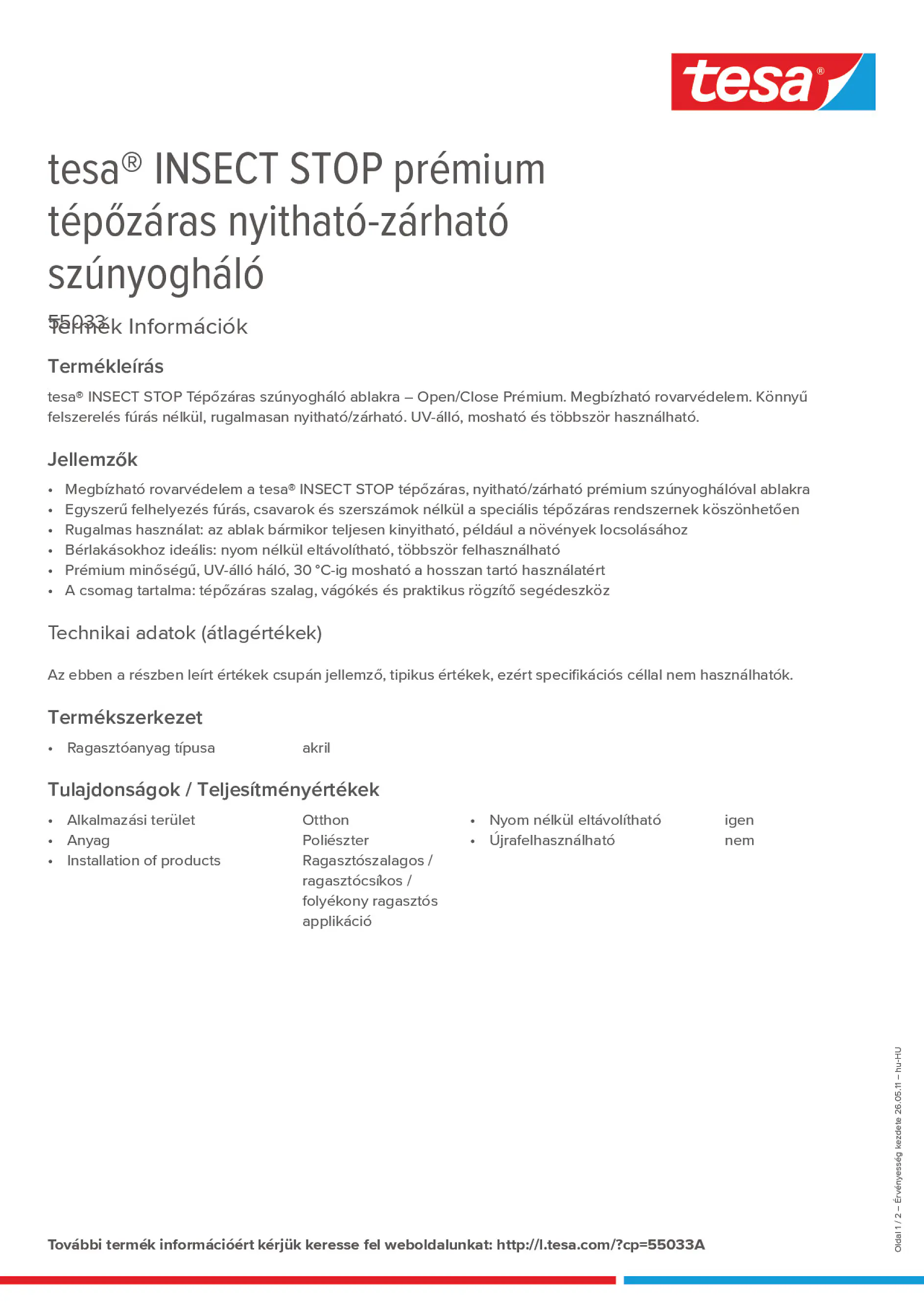 Product information_tesa® 55033A_hu-HU