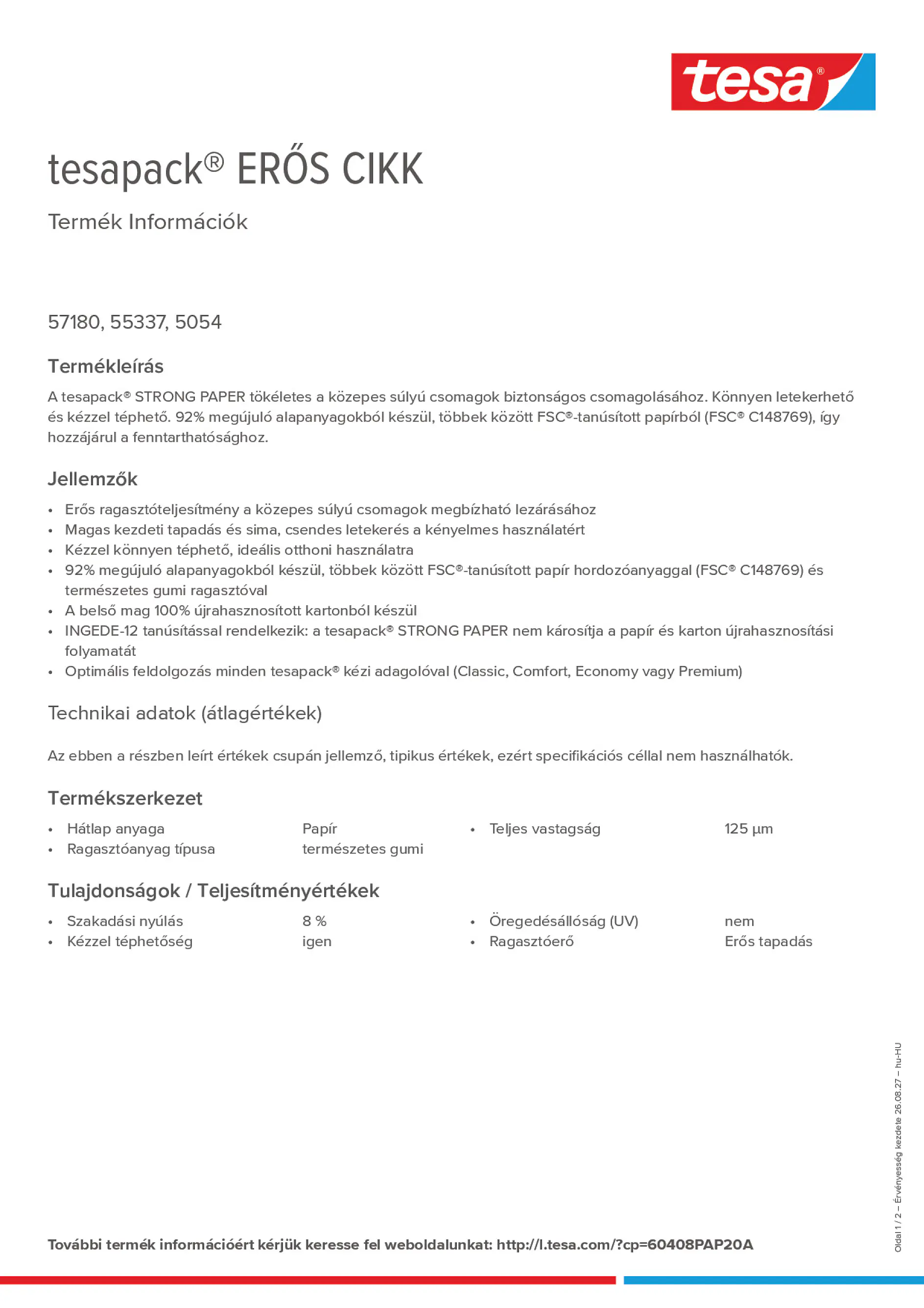 Product information_tesapack® 60408PAP20A_hu-HU