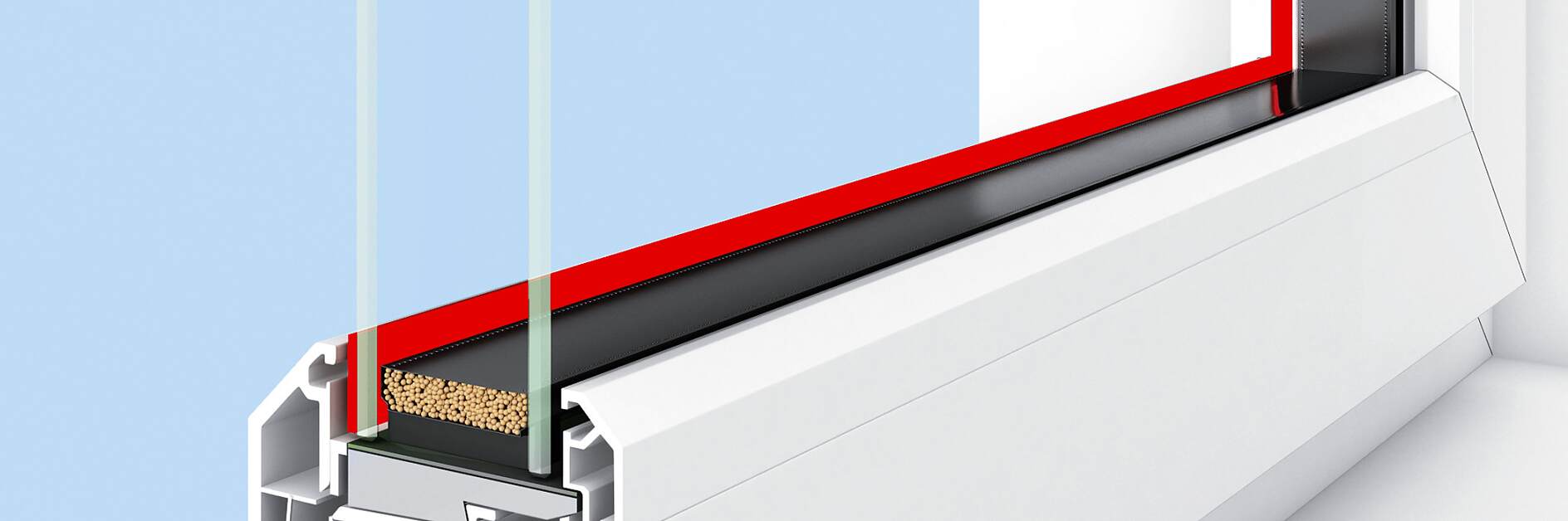 Pemasangan Kaca Jendela Kering pada Jendela PVC