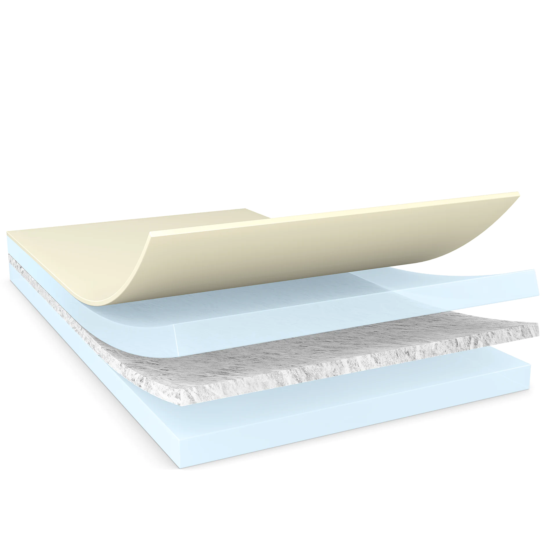 tesa adhesive tape layers showing backing, adhesive, and release liner in a clean, isolated studio setting (This text has been generated by AI)