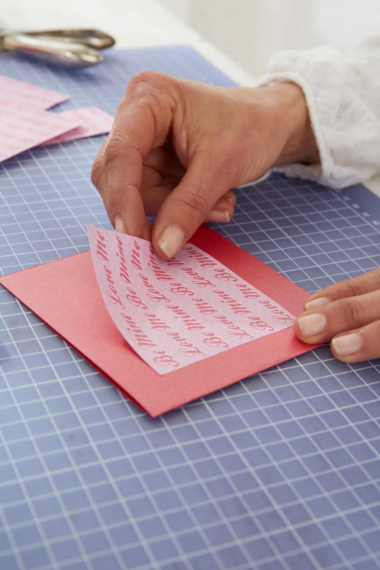 DIY Valentine's Card / Step 2: Fold card in half