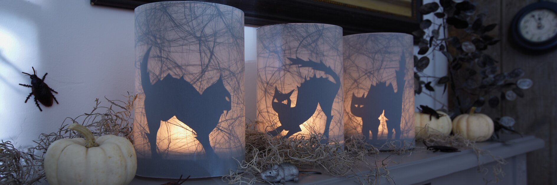 The lanterns you decorate yourself spread a genuine Halloween atmosphere and give spooky guests a huge fright.