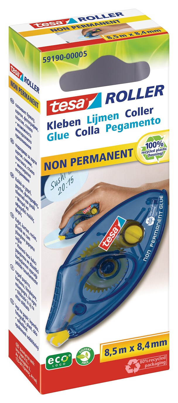 Tesa Confezione Da 6 Stick colla ecoLogo Easy Stick triangolare 12 g