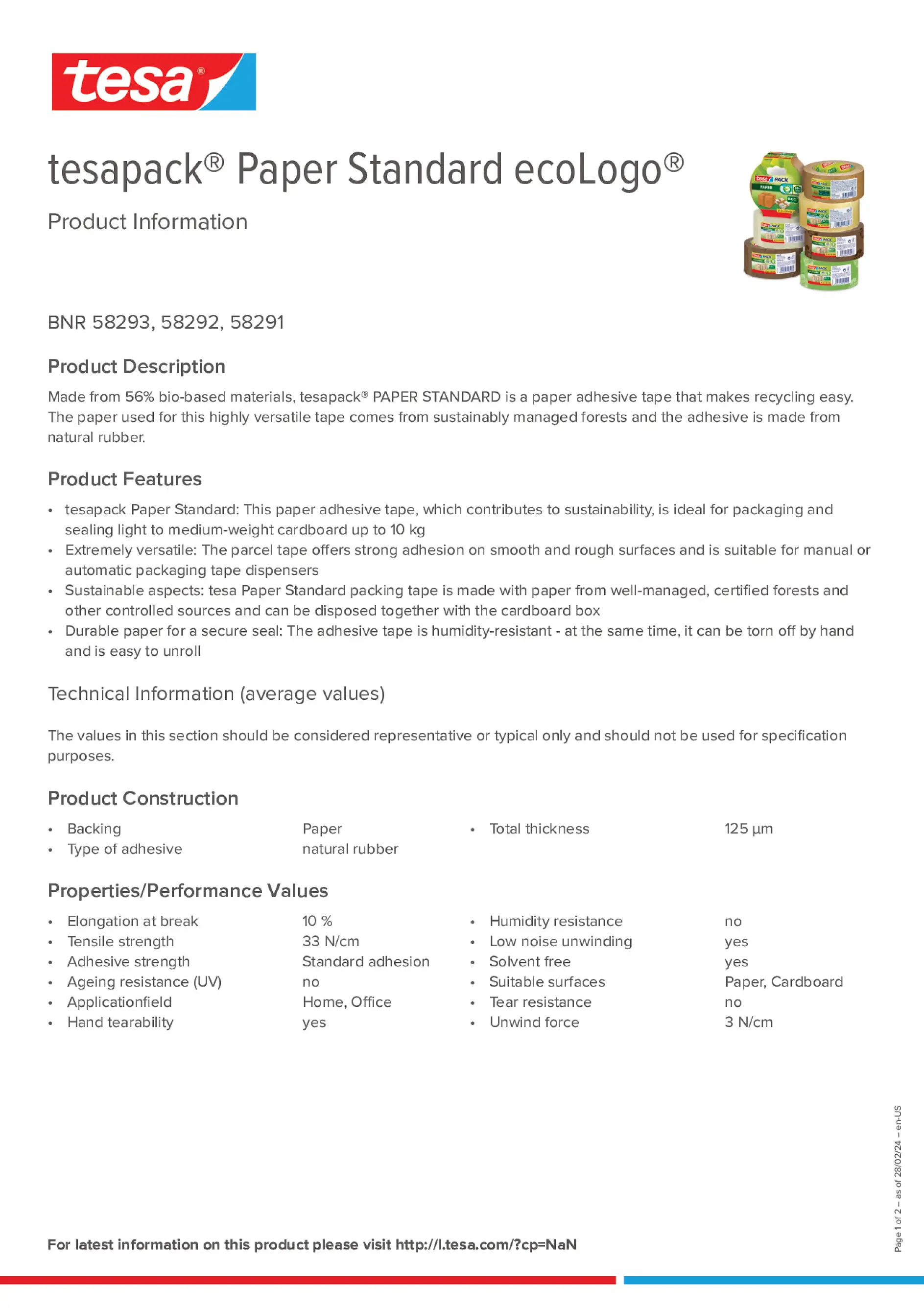 Product information_tesapack® 58293_en