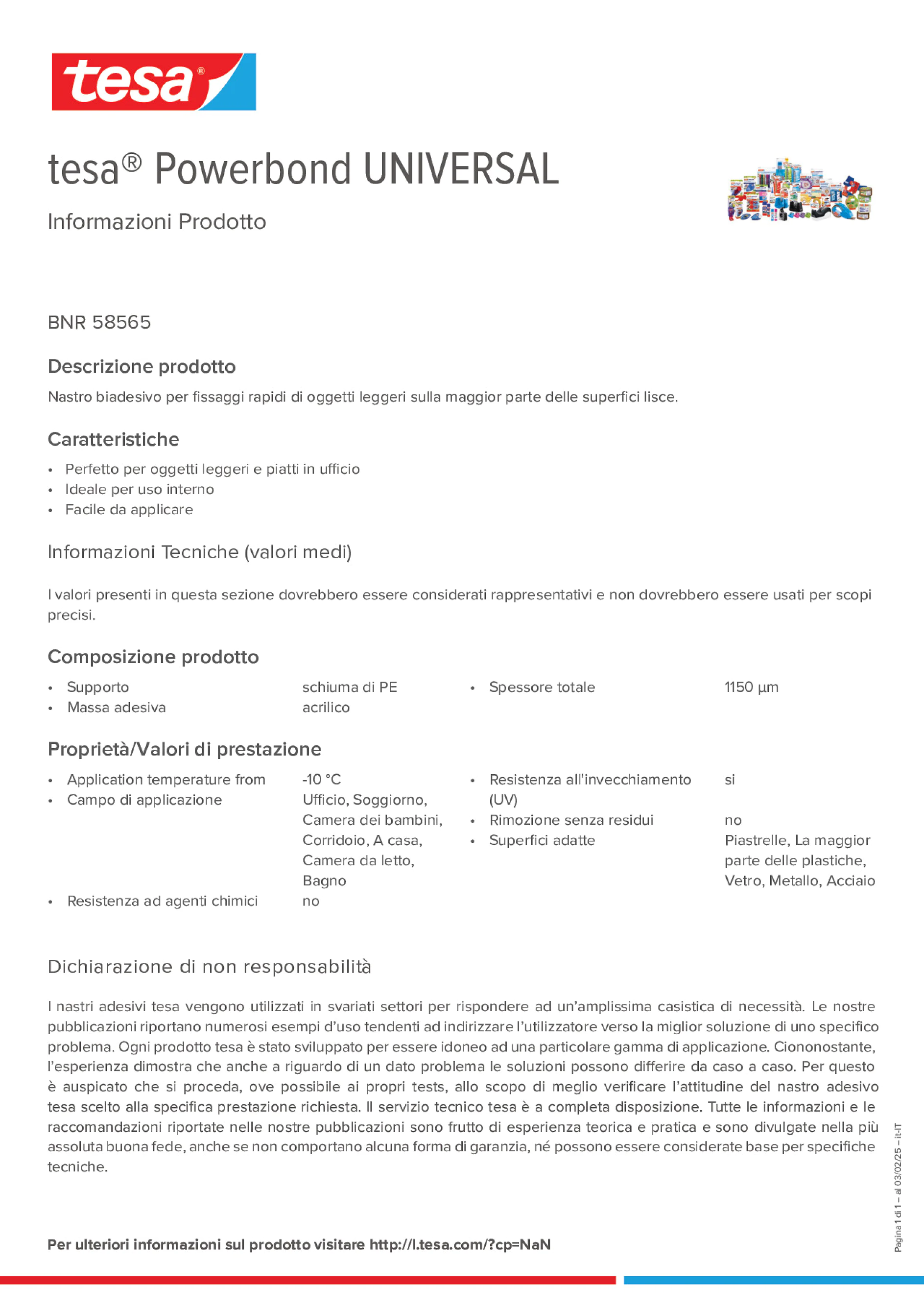 Product information_tesa® Powerbond 58565_it-IT