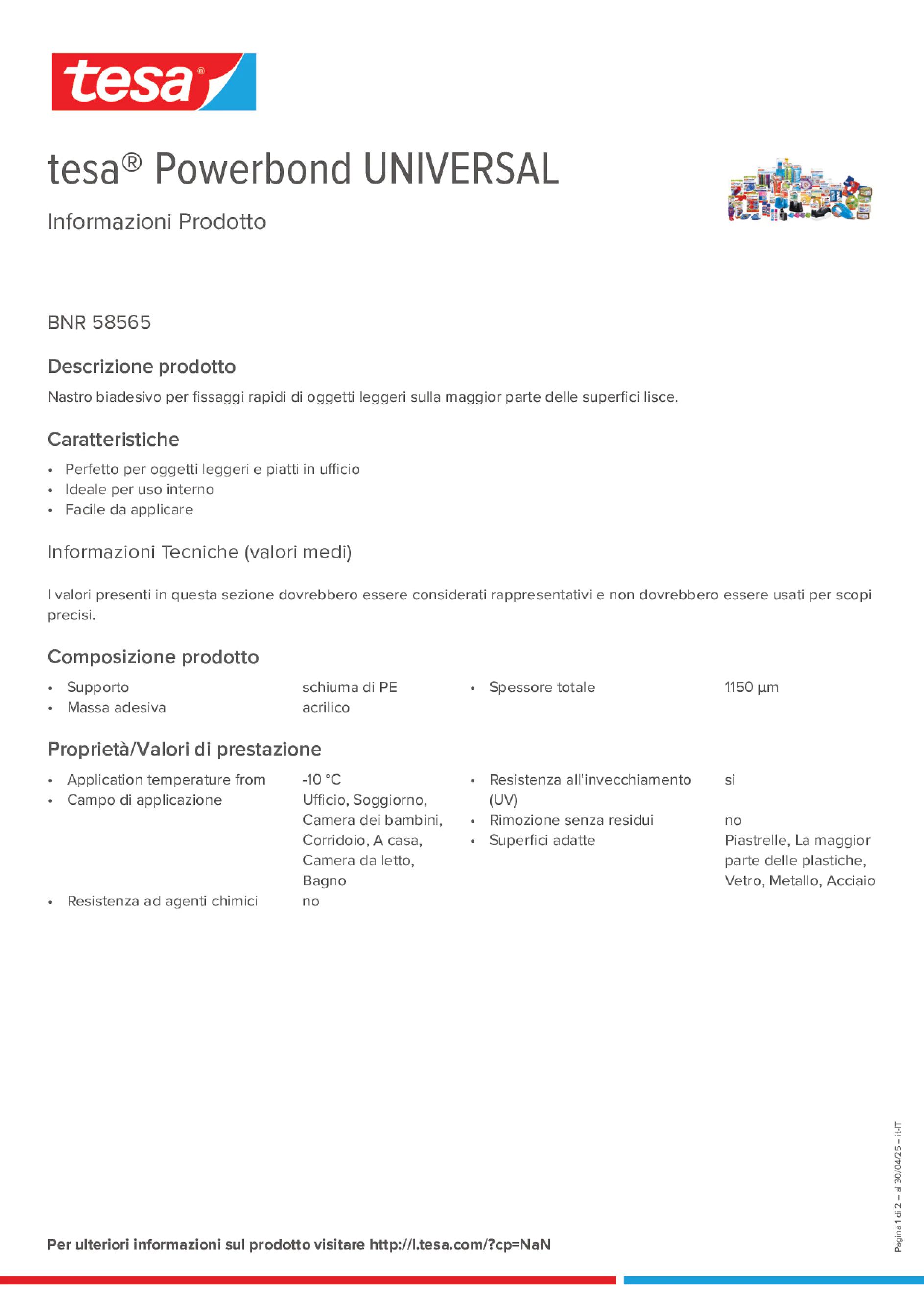 Product information_tesa® Powerbond 58565_it-IT