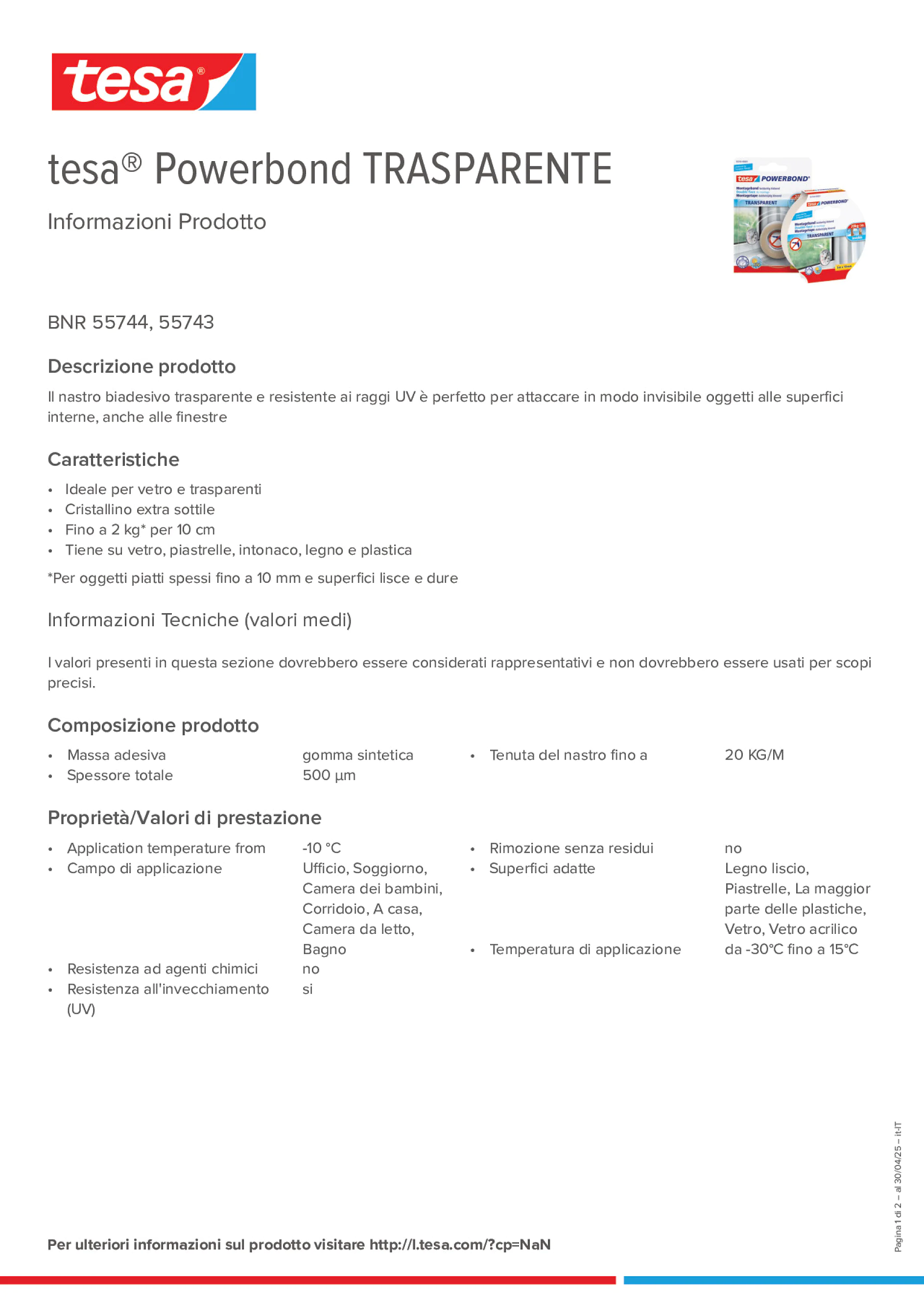 Product information_tesa® Powerbond 55744_it-IT