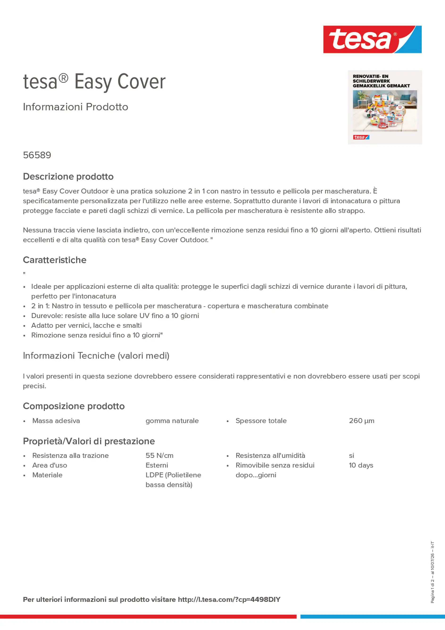 Product information_tesa® Easy Cover 4498DIY_it-IT