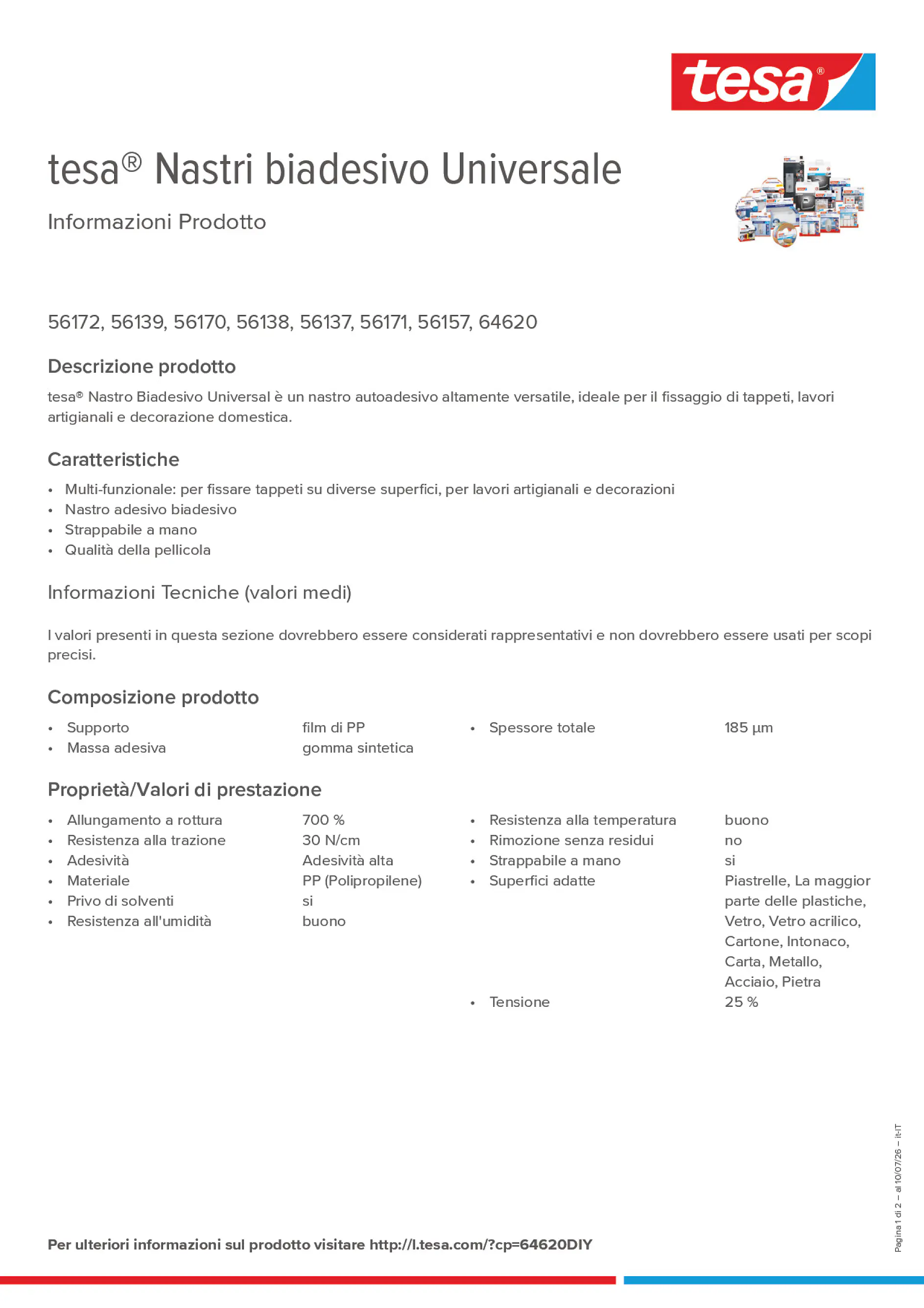 Product information_tesa® 64620DIY_it-IT