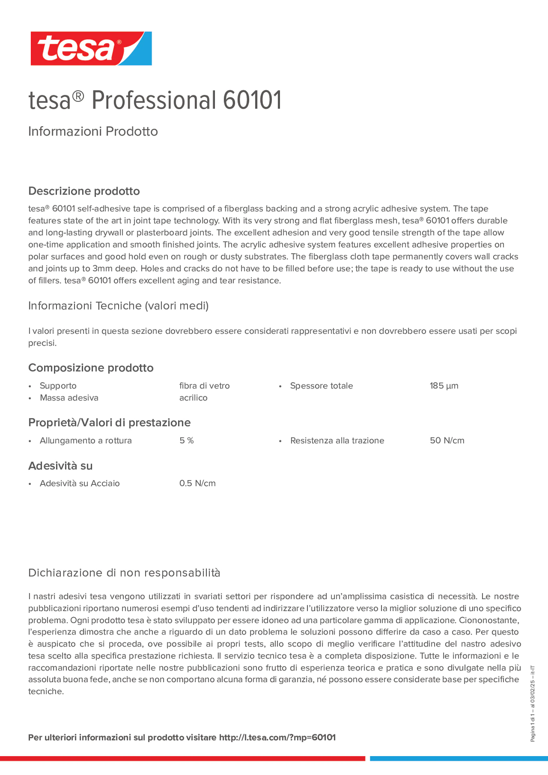 Product information_tesa® Professional 60101_it-IT