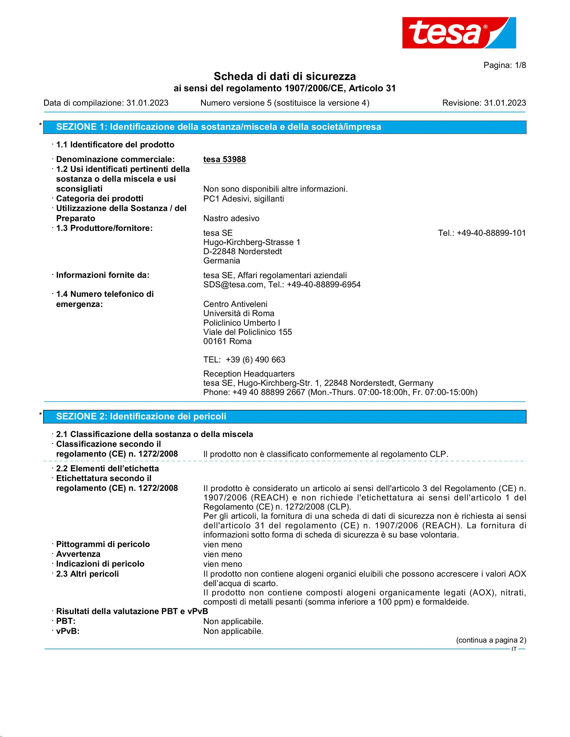 Safety data sheet_tesa® 5495_it-IT_v5