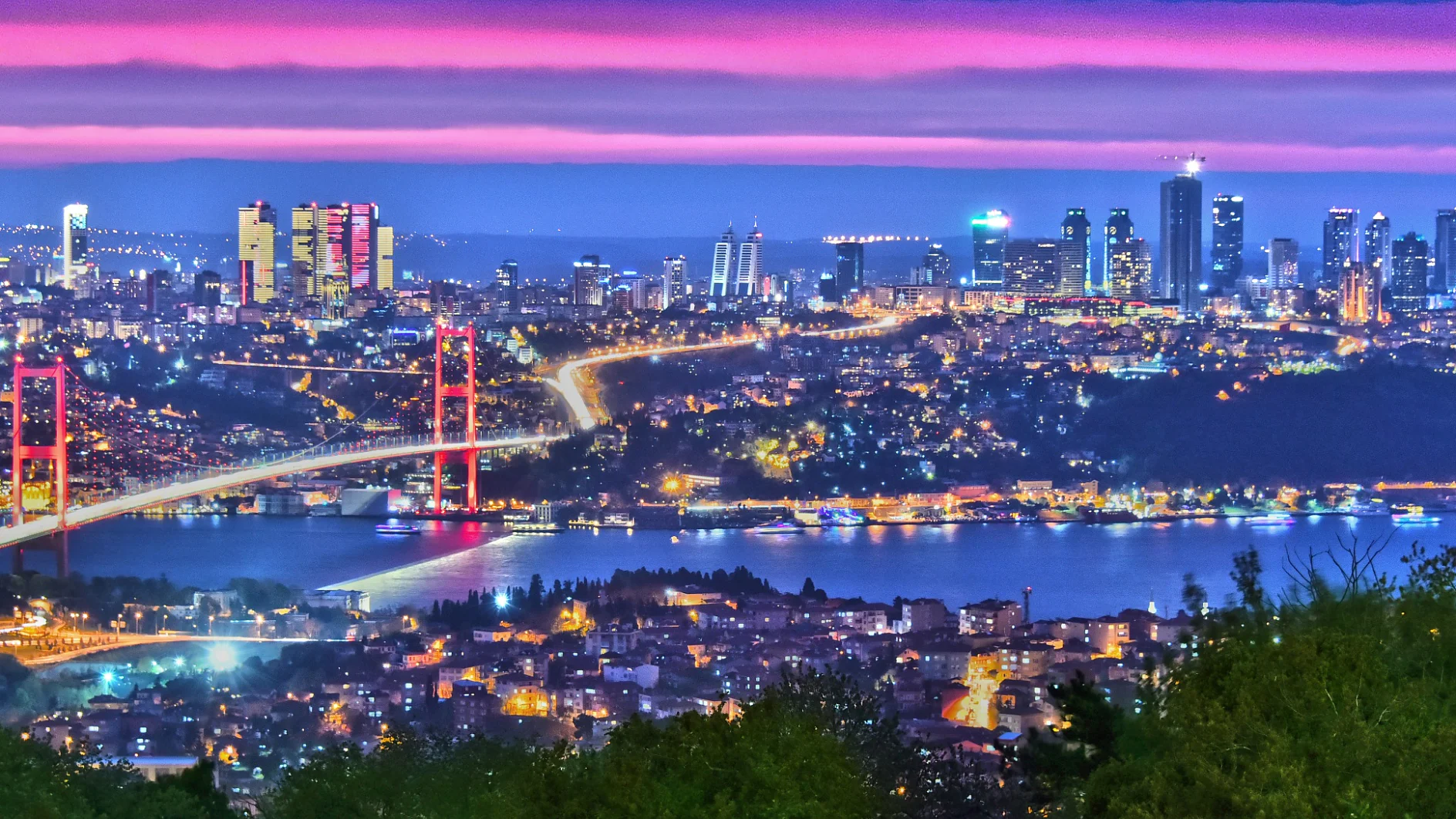 Panoramic view of Istanbul with the Bosphorus Bridge Panoramic view of Istanbul with the Bosphorus Bridge over Bosphorus strait.